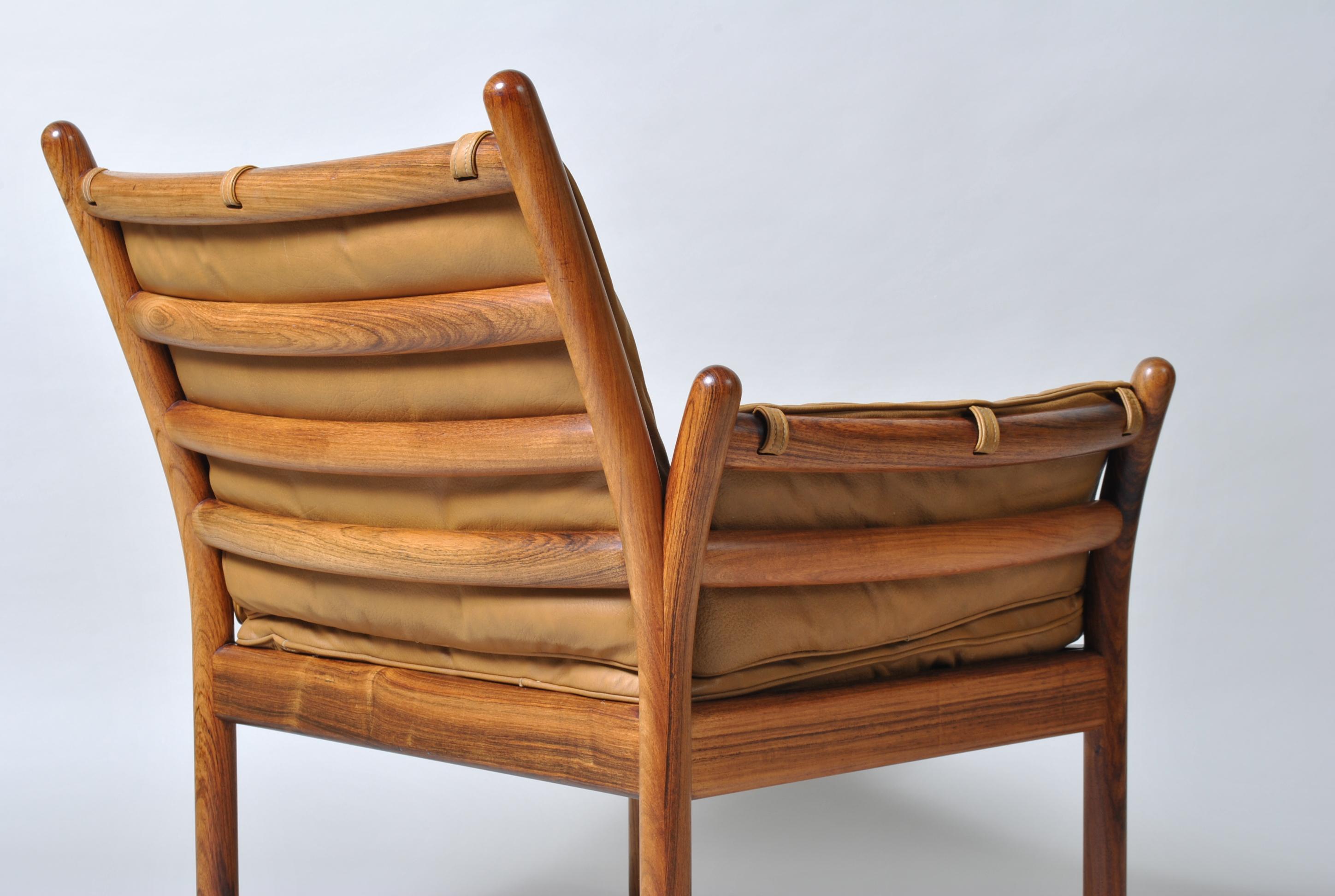 Illum Wikkelsø Rosewood and Leather ‘Genius’ Chair 1
