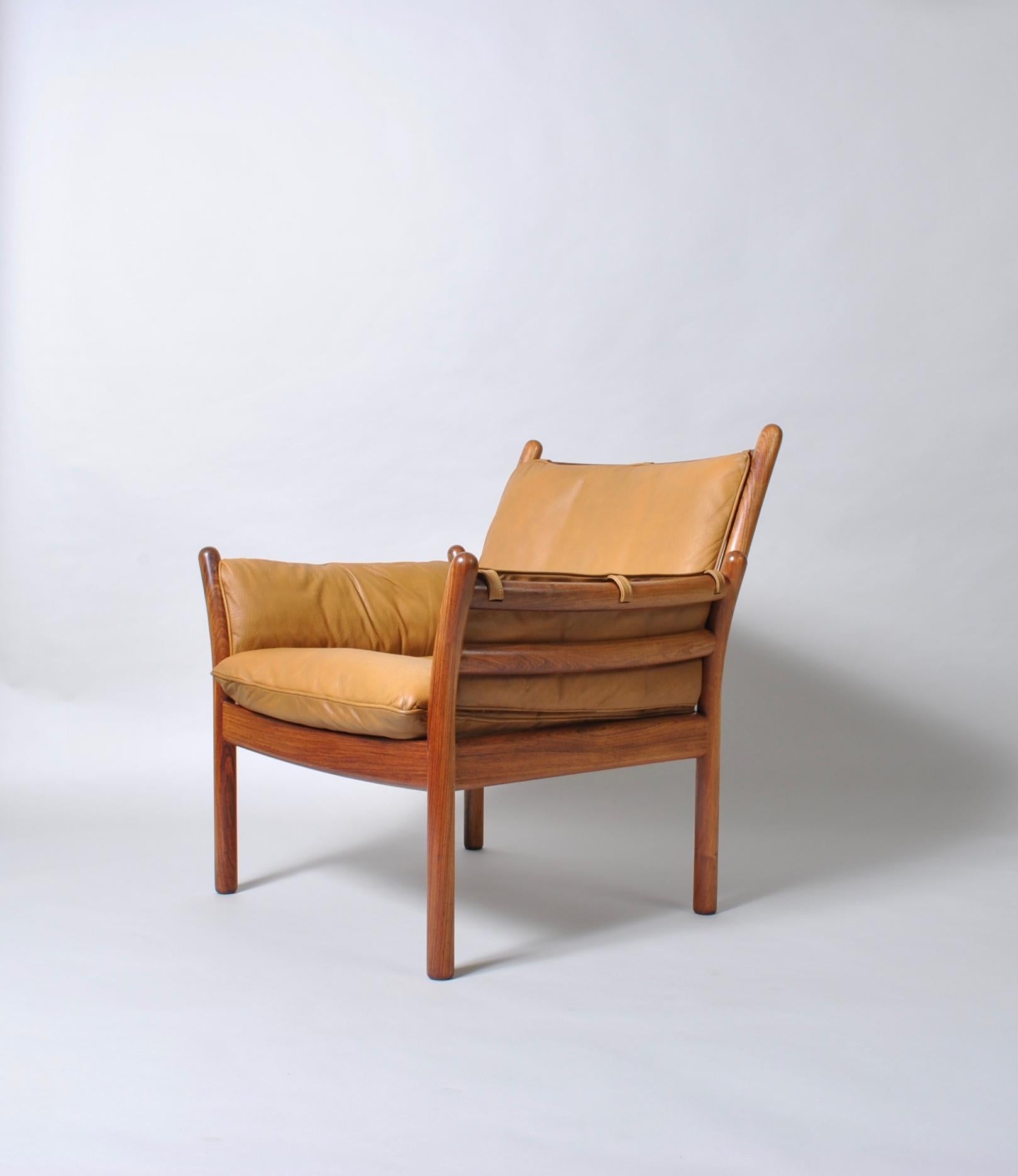 Illum Wikkelsø Rosewood and Leather ‘Genius’ Chair 2
