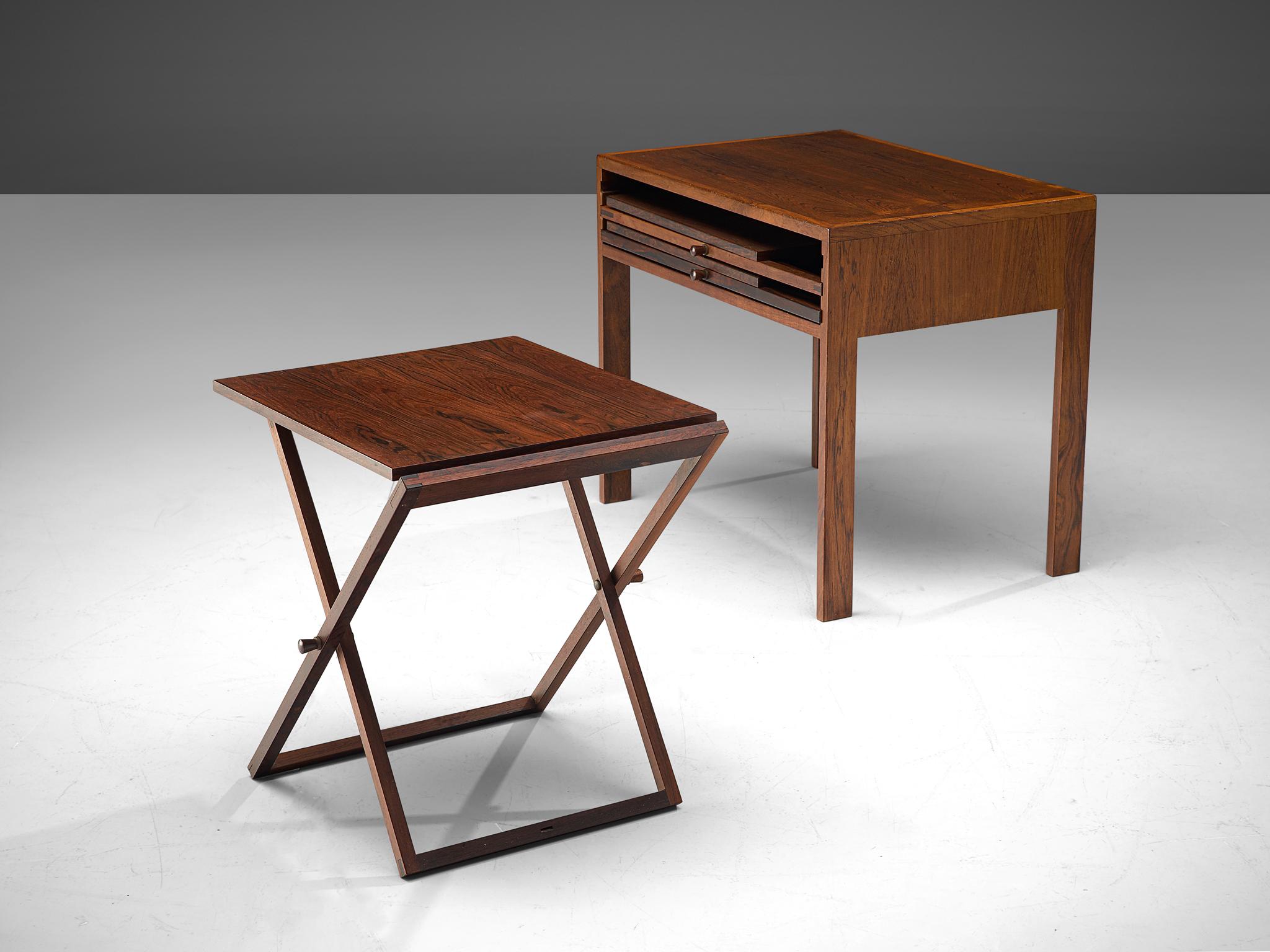 Scandinavian Modern Illum Wikkelsø Rosewood Nesting Table