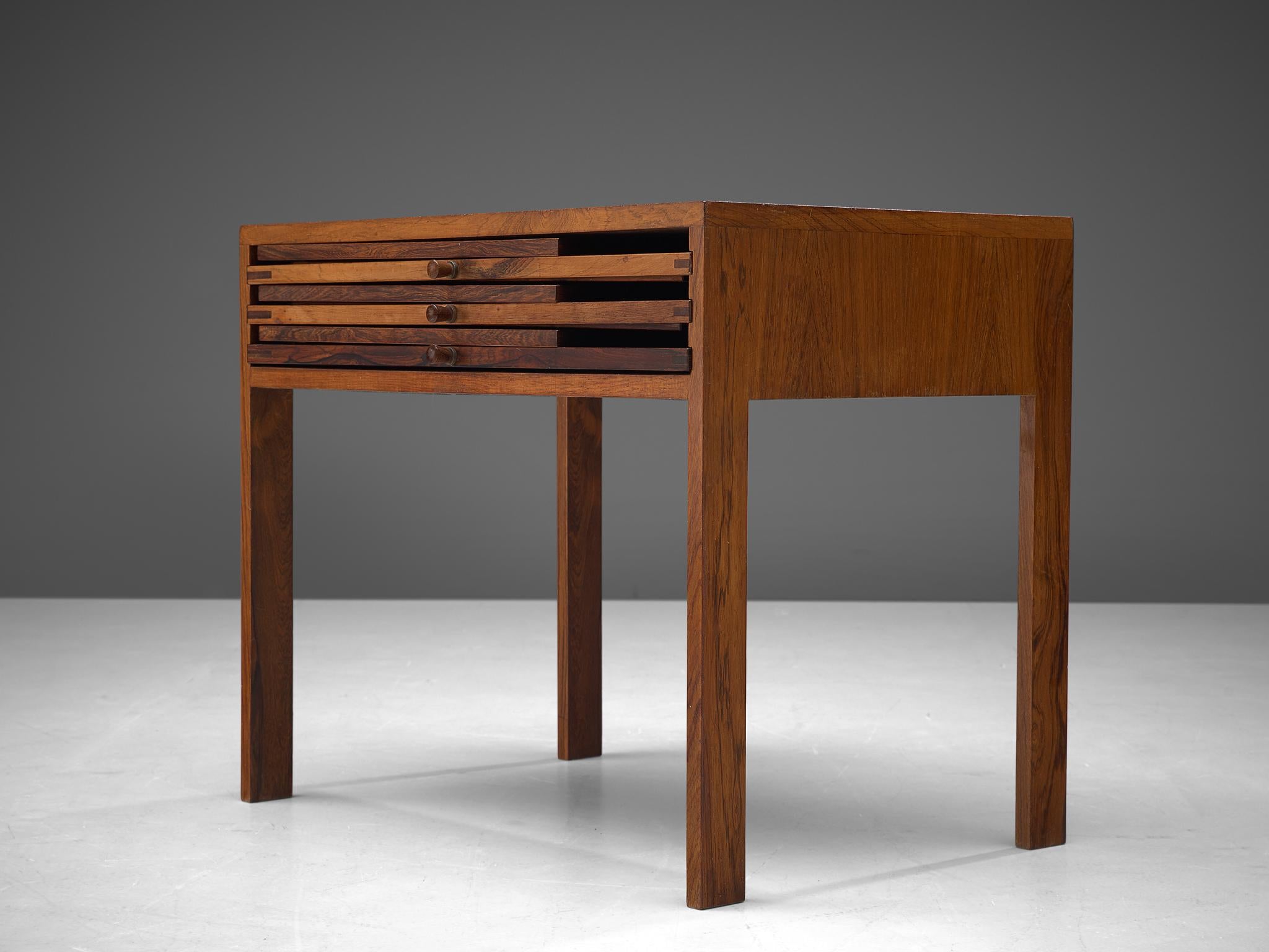 Danish Illum Wikkelsø Rosewood Nesting Table