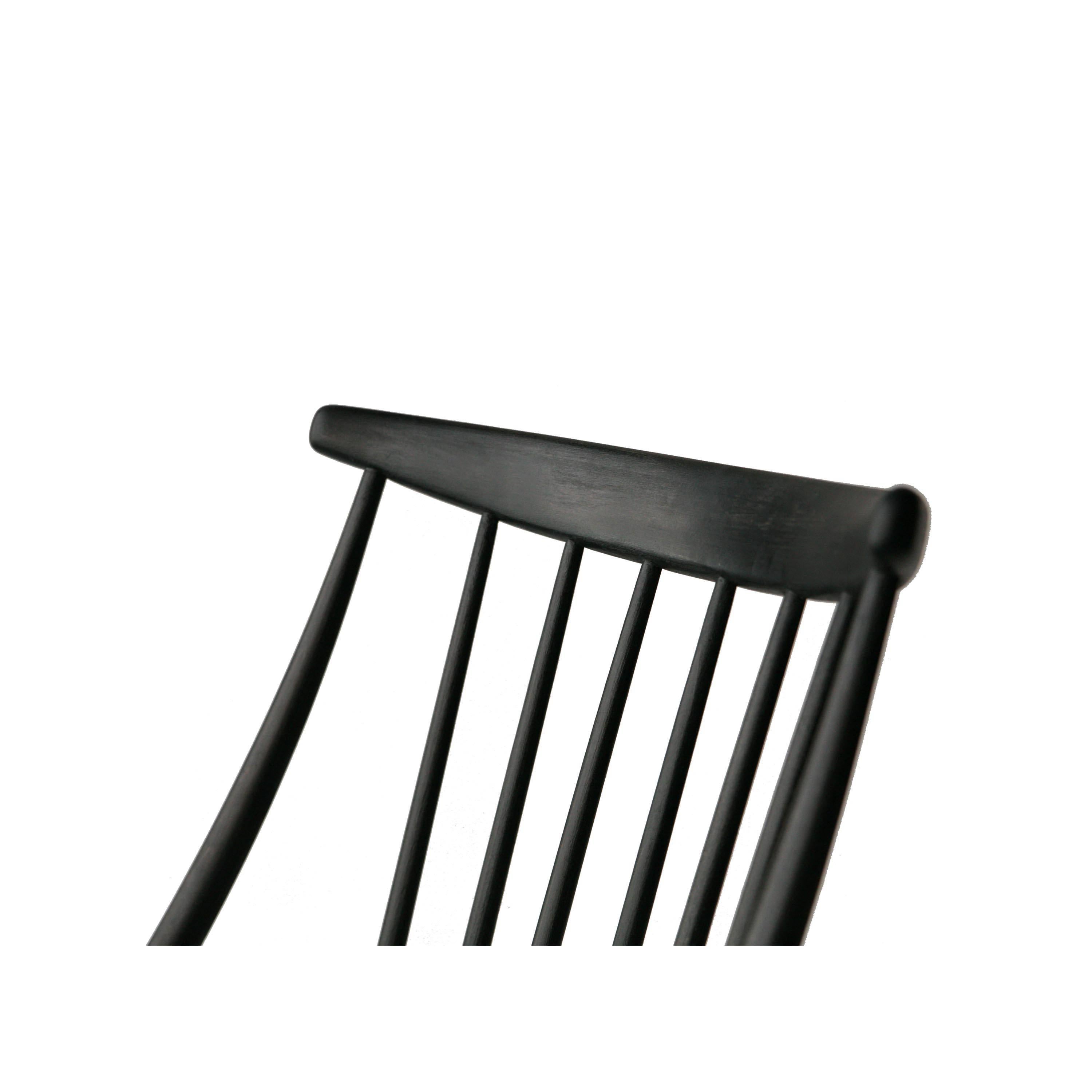 Mid-20th Century Illum Wikkelsø Scandinavian Black Oak Danish Rocking Chair, Denmark, 1958