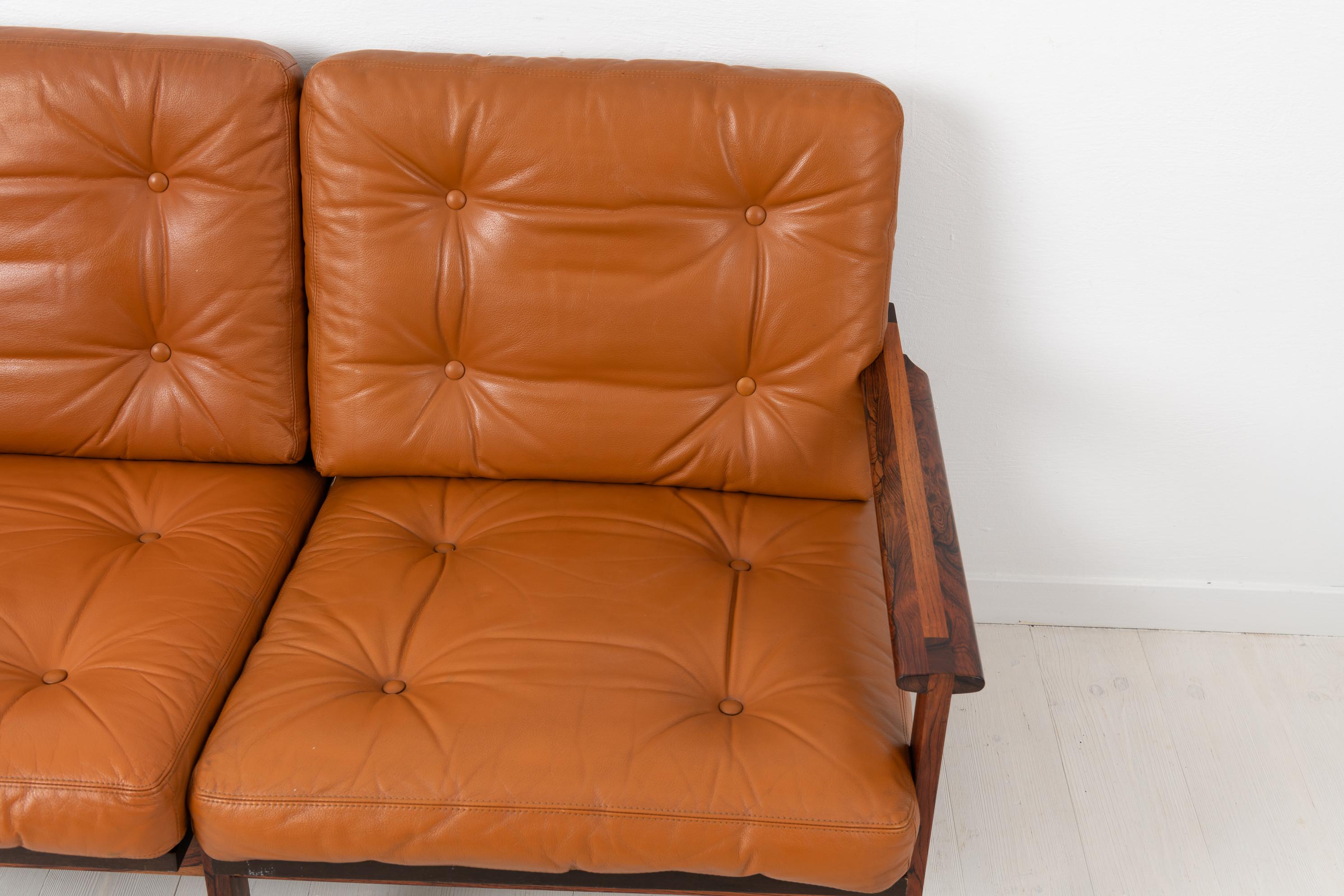 Illum Wikkelsø Scandinavian Modern Leather 'Capella' Sofa For Sale 2