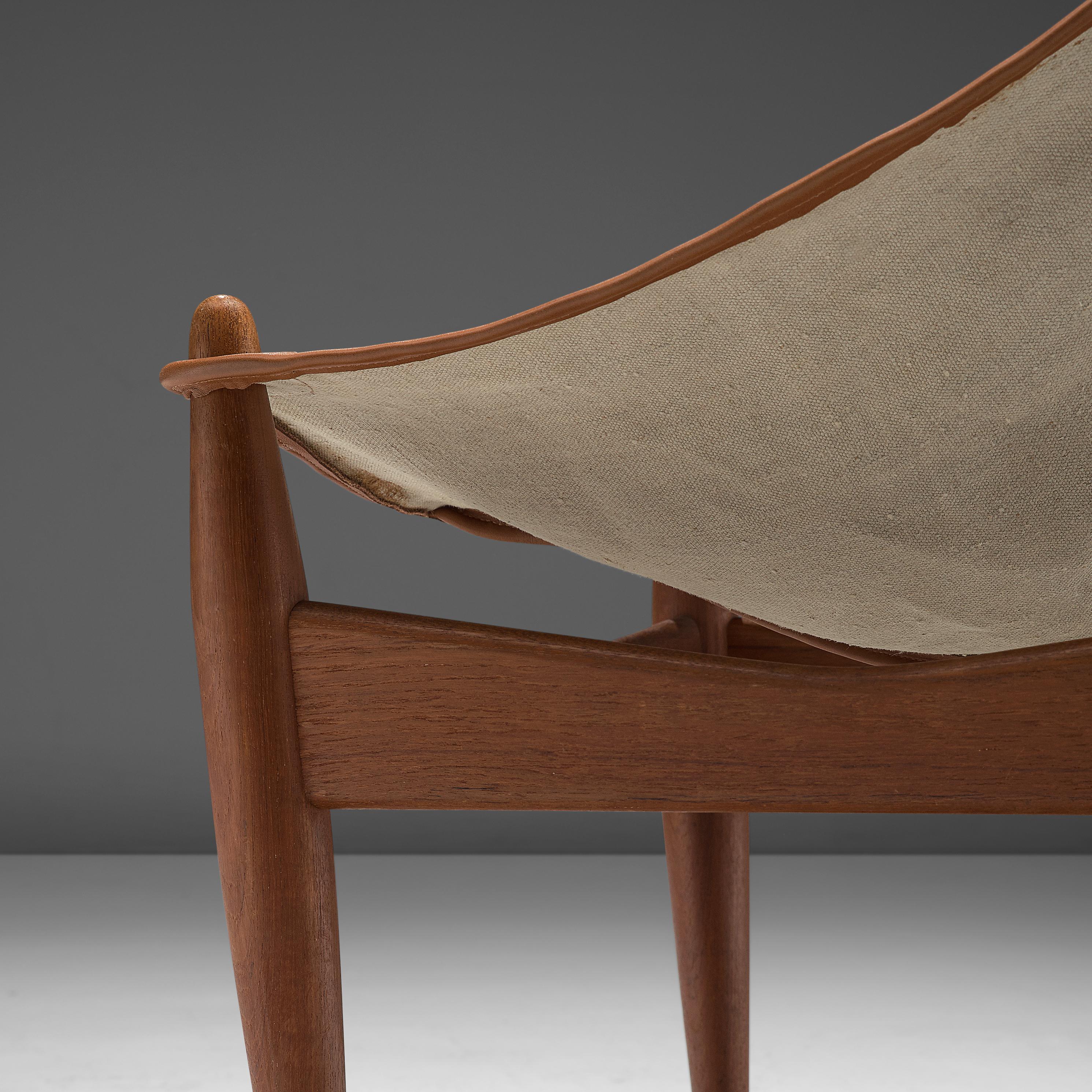Cuir Illum Wikkelsø - Ensemble de fauteuils et de poufs avec sièges en toile en vente