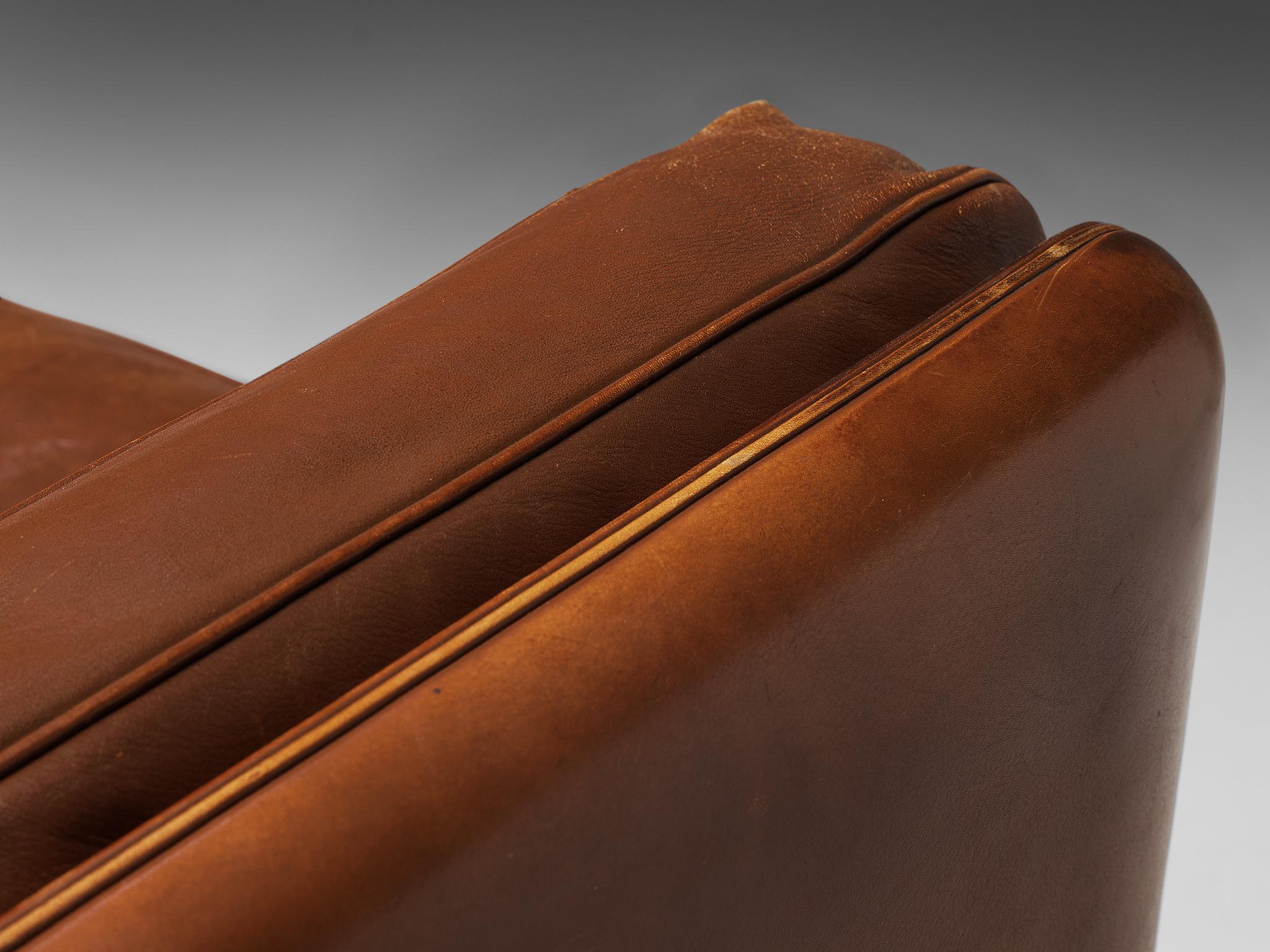 Illum Wikkelsø Sofa in Cognac Brown Leather and Oak  For Sale 7