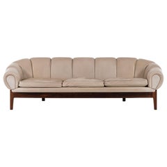 Vintage Illum Wikkelsø Sofa Model Croissant Produced by Holger Christiansen in Denmark