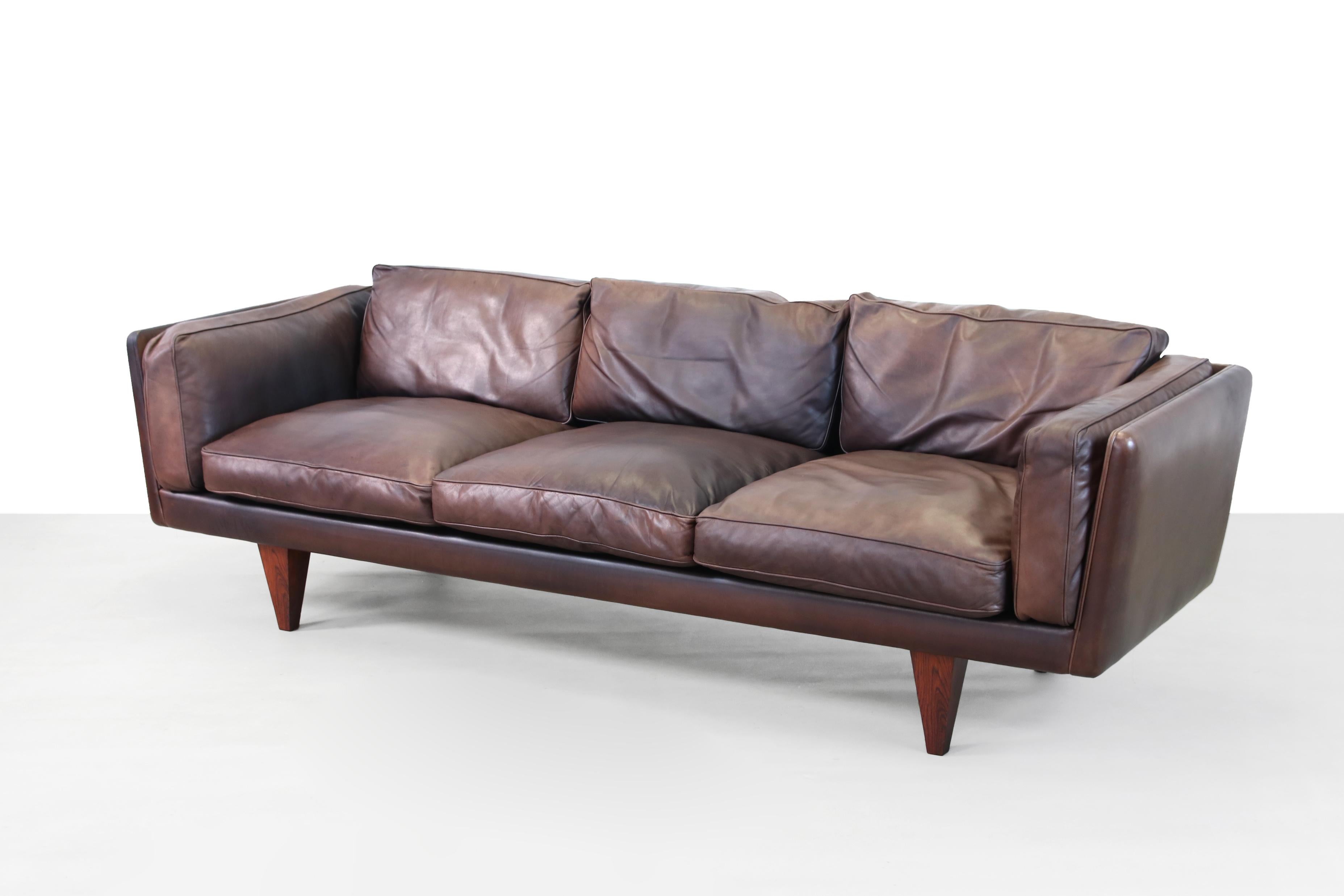 Danish Illum Wikkelsø Sofa Model V11 Produced by Holger Christiansen in Denmark, 1960s