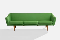 Illum Wikkelsø, Sofa, Oak, Fabric, Denmark, 1960s