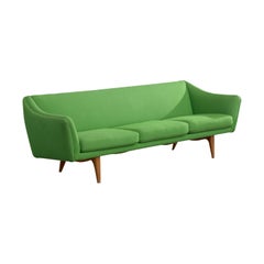 Illum Wikkelsø, Sofa, Oak, Fabric, Denmark, 1960s