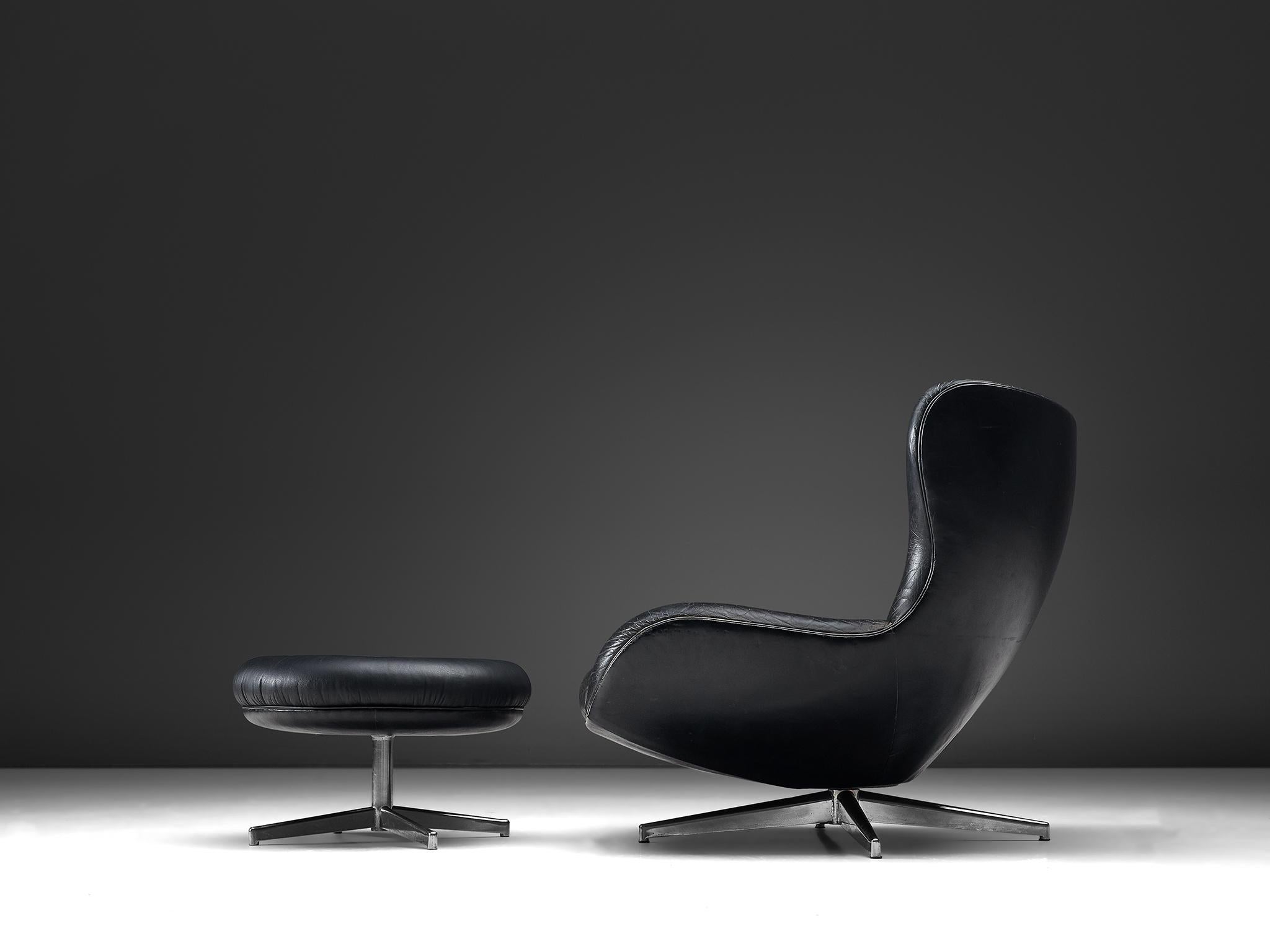 swivel lounge chair and ottoman