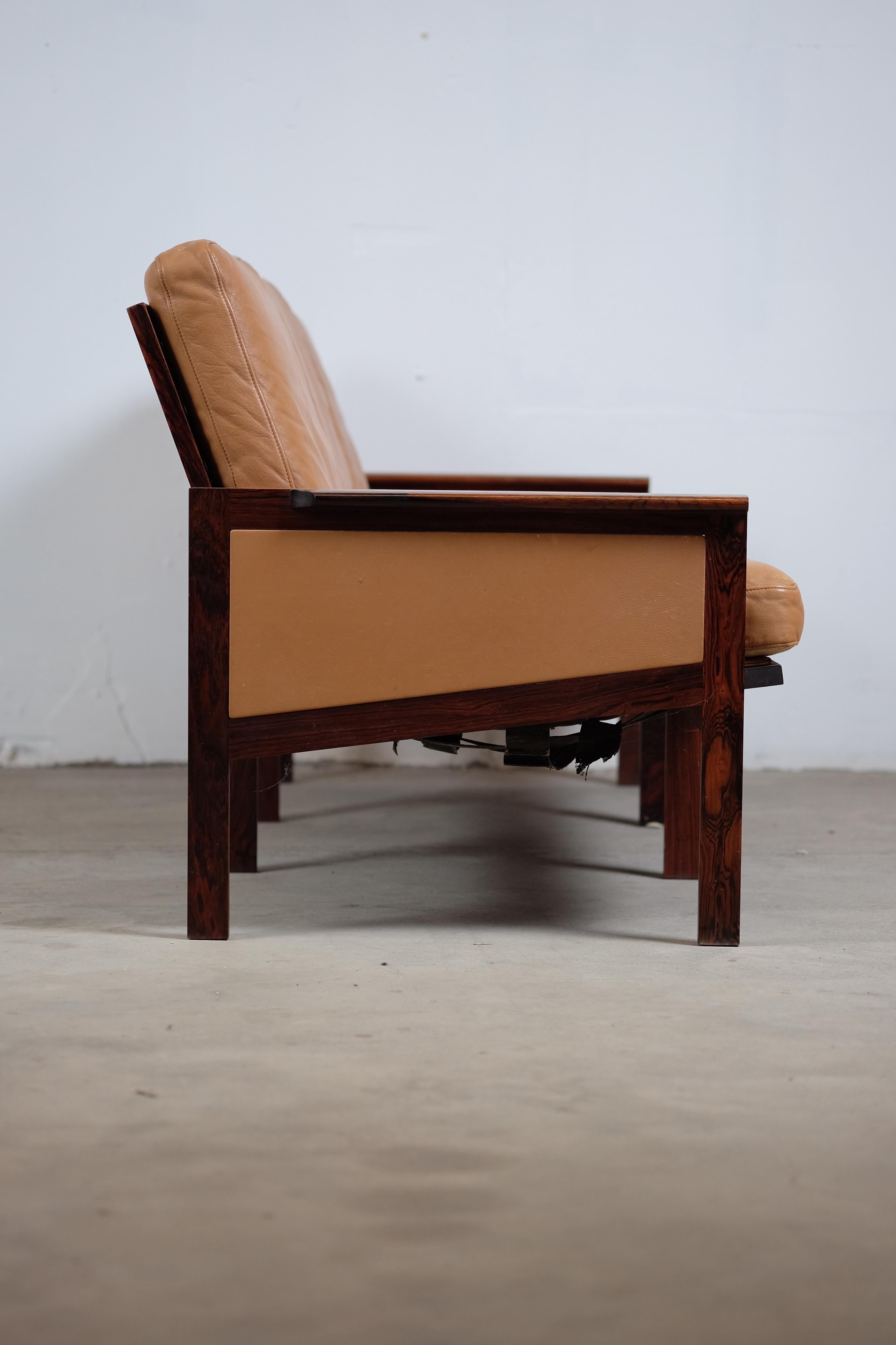 Mid-Century Modern Illum Wikkelsø Three-Seat Sofa in Rosewood, Danish Design, 1960s