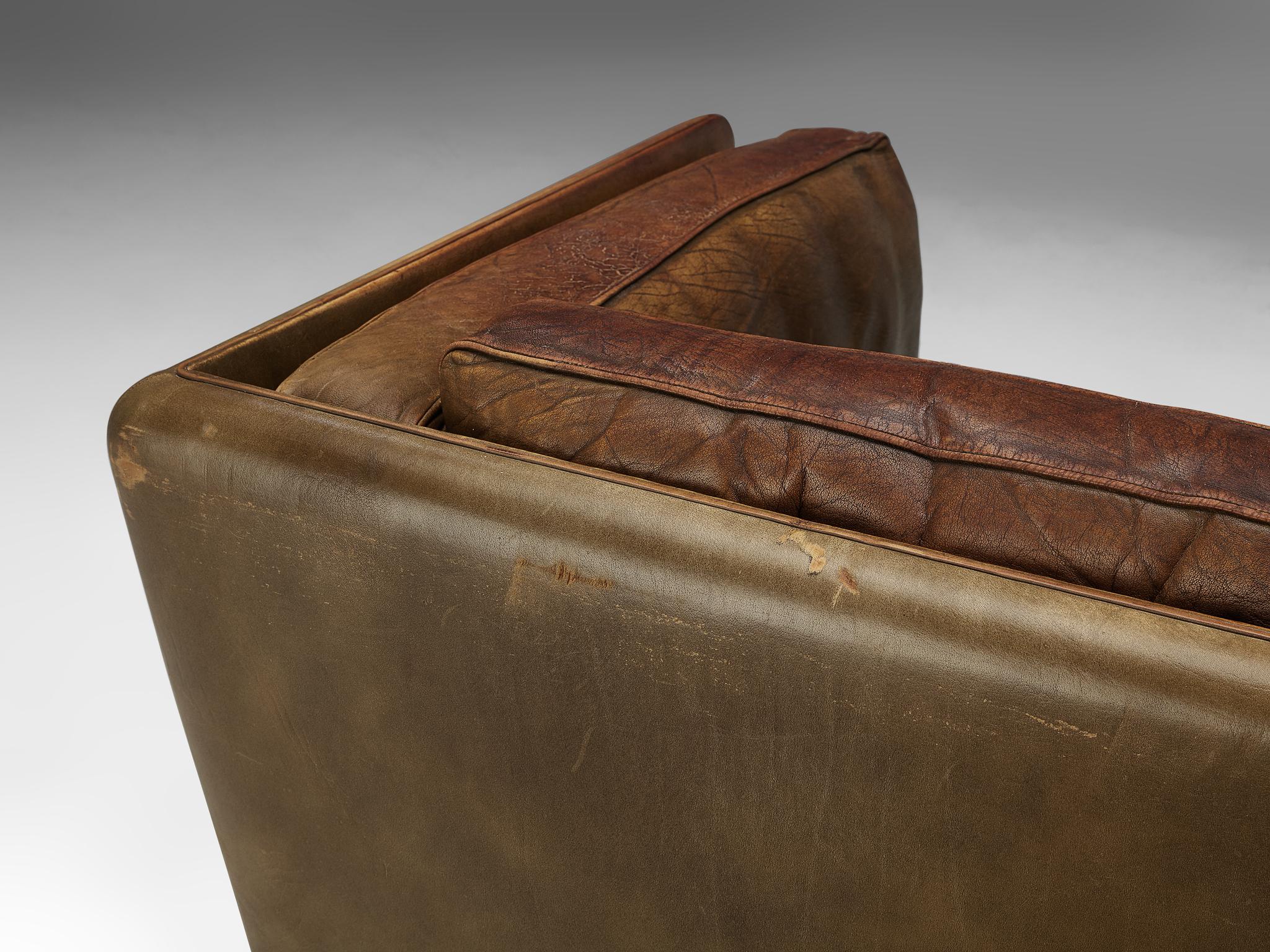 Illum Wikkelsø Three-Seat Sofa 'V11' in Brown Leather 7