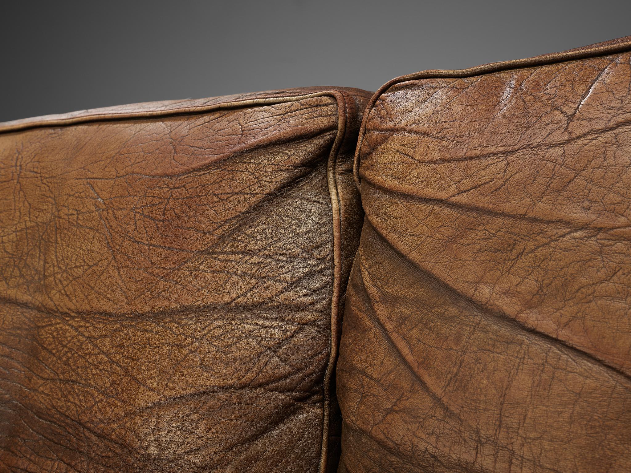 Mid-20th Century Illum Wikkelsø Three-Seat Sofa 'V11' in Brown Leather