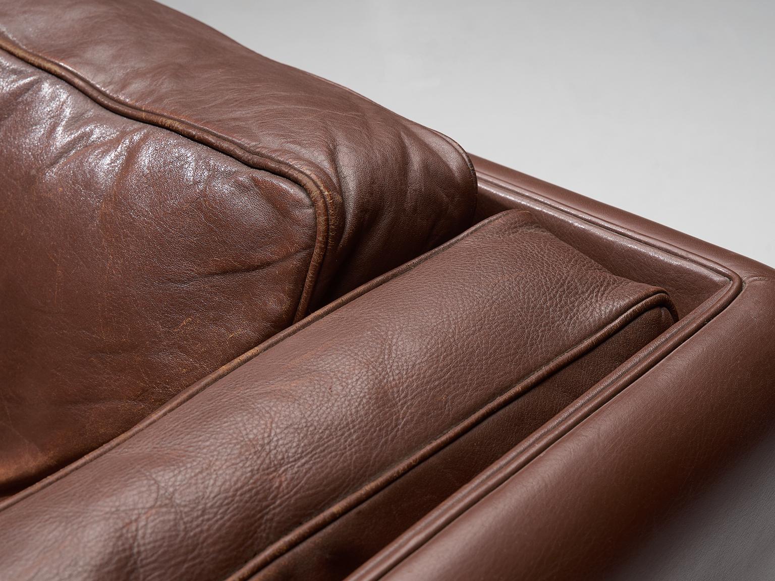 Illum Wikkelsø Three-Seat Sofa 'V11' in Brown Leather 2