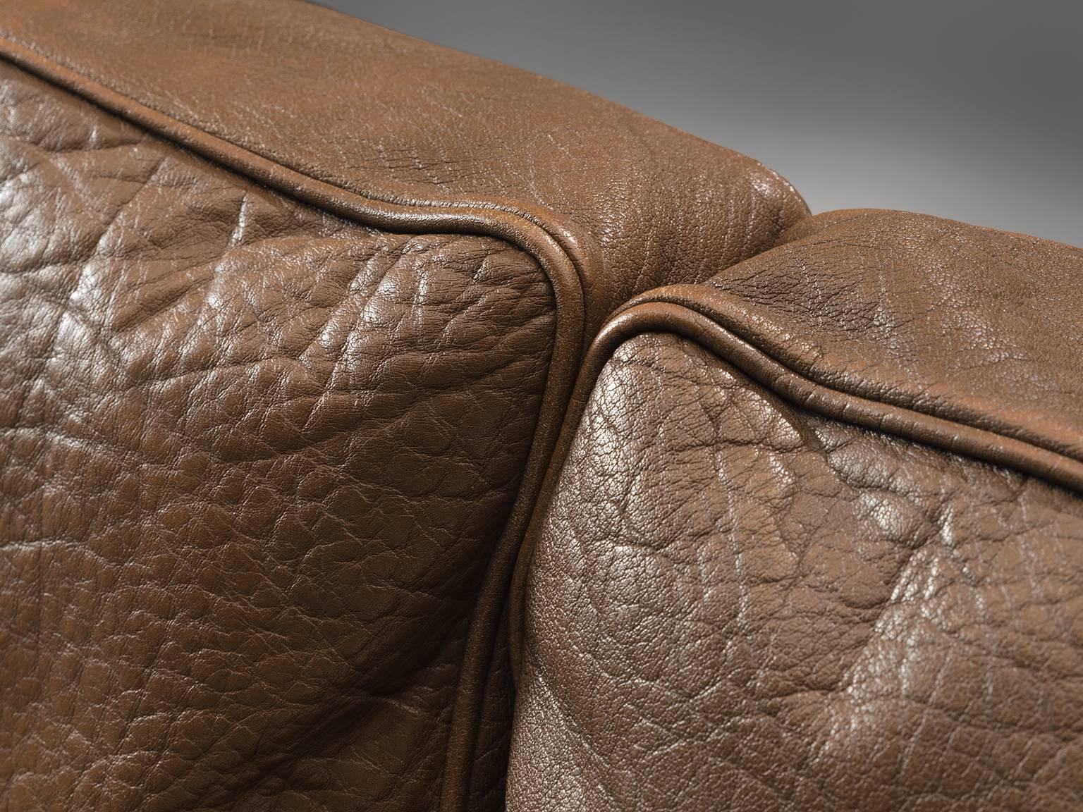 Illum Wikkelsø Three-Seat Sofa 'V11' in Light Brown Leather 1