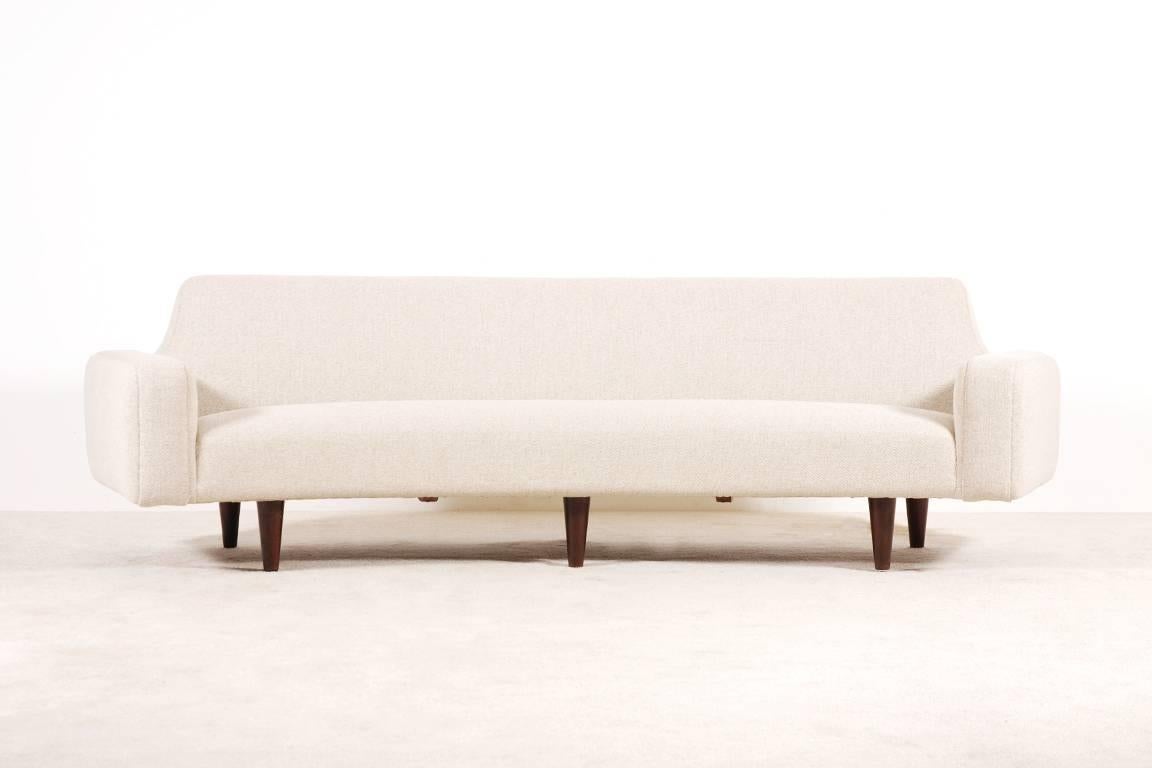 Scandinavian Modern Illum Wikkelsø Three-Seat Curved Sofa, 1958