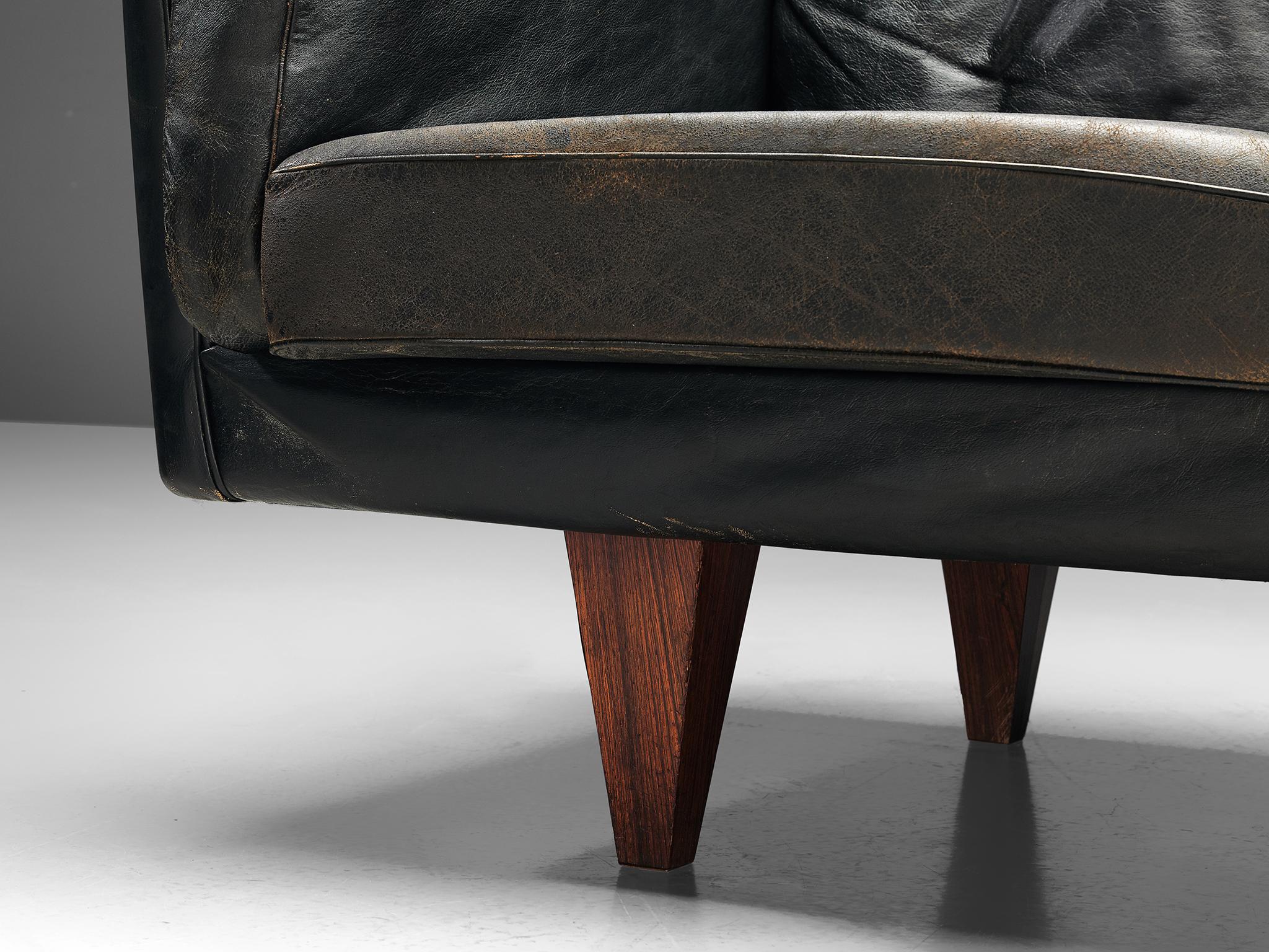 Illum Wikkelsø 'V11' Sofa in Black Leather 1