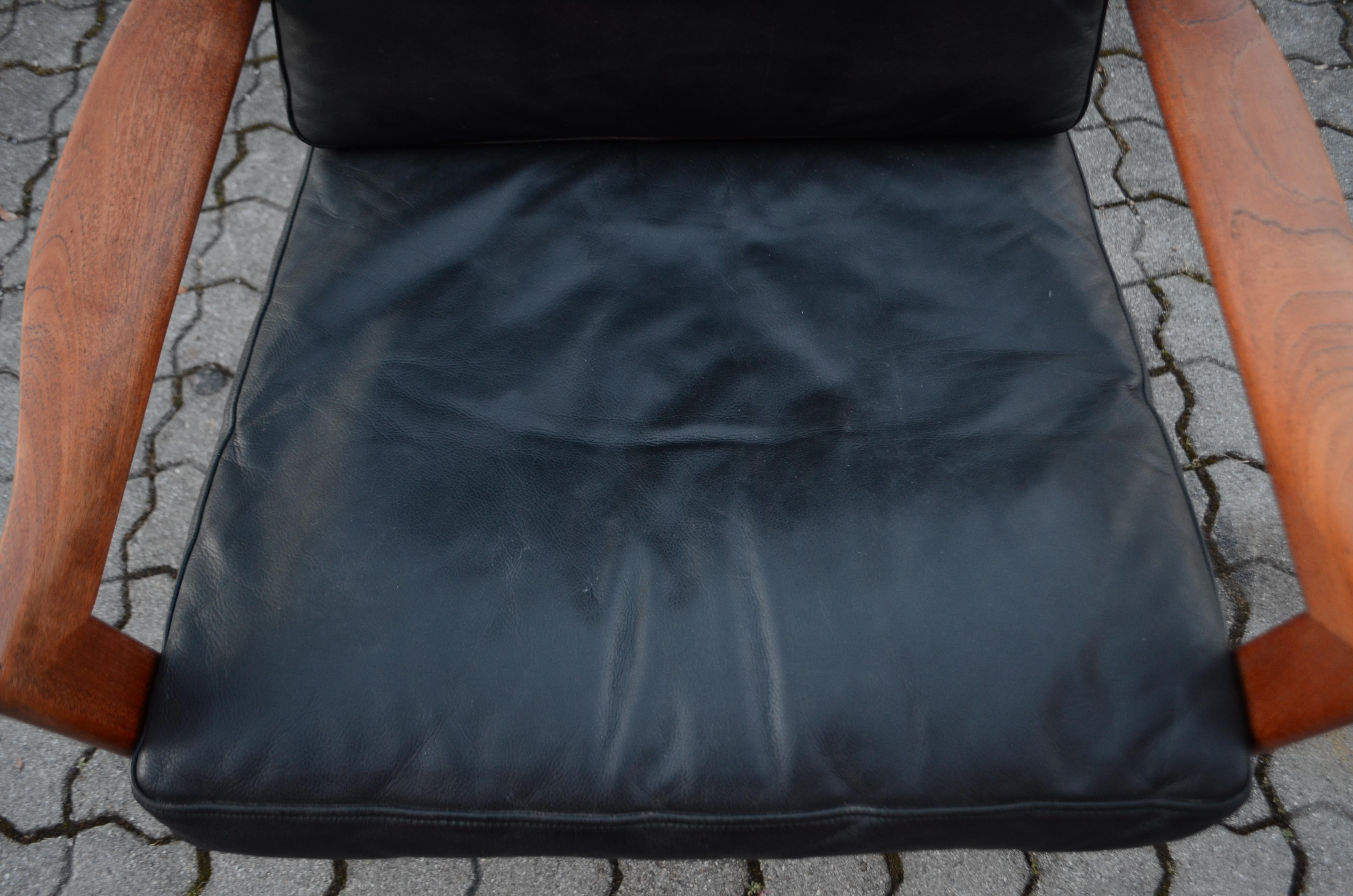 Illum Wikkelsø Wikkelsoe Leather Armchair Chair black Niels Eilersen Set of 2 4