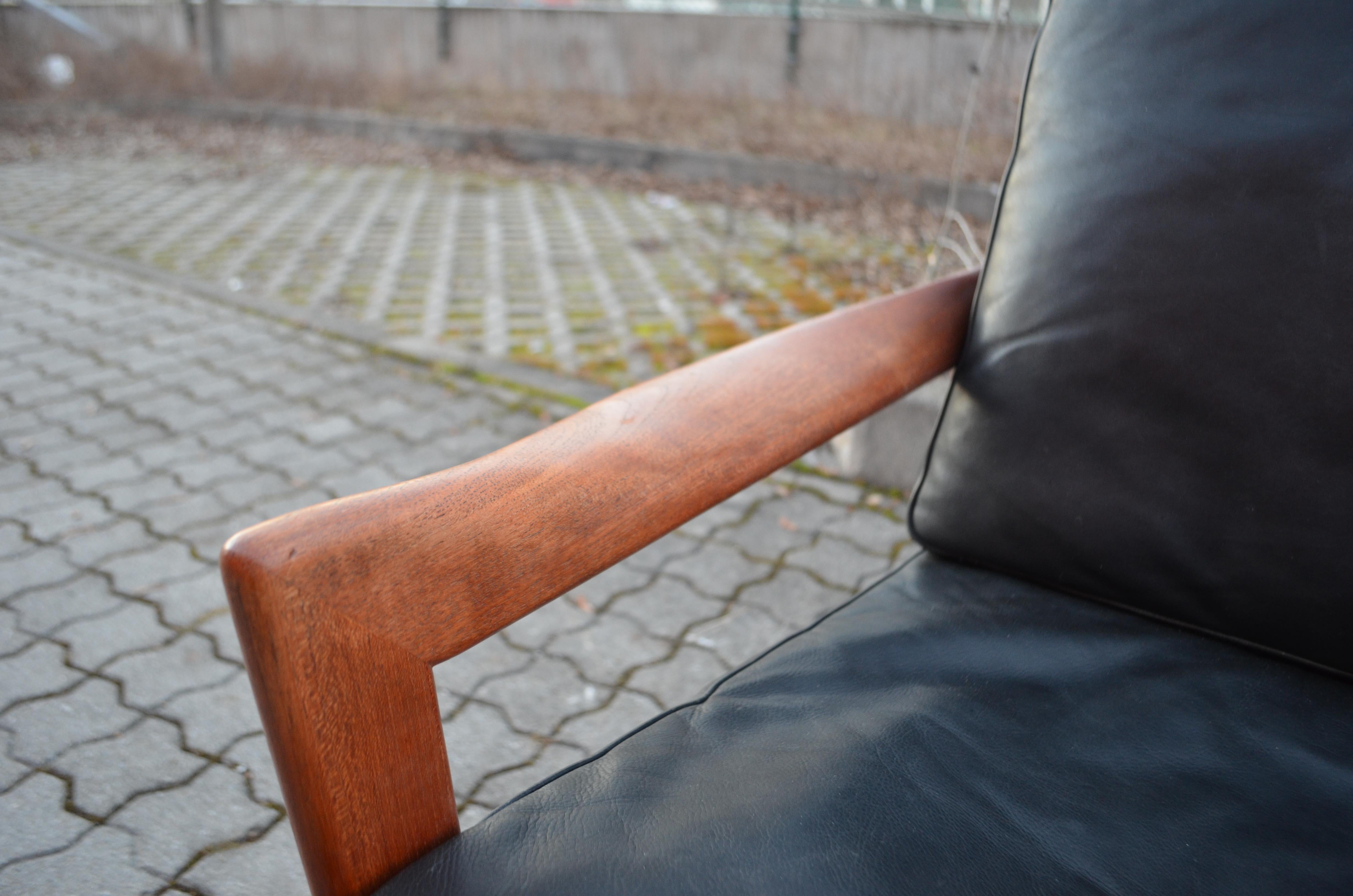 Illum Wikkelsø Wikkelsoe Leather Armchair Chair black Niels Eilersen Set of 2 8