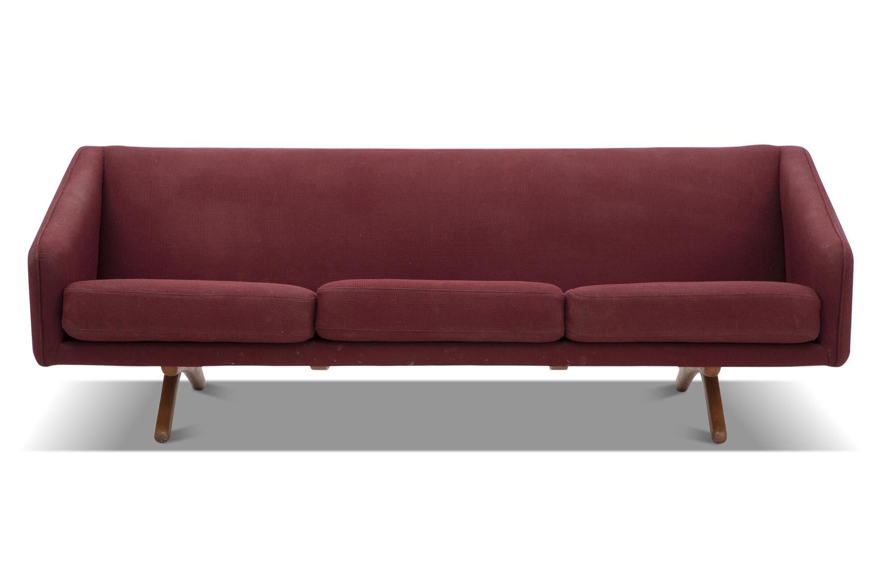 Mid-Century Modern Illum Wikkelsø X-Leg 3 Seat Sofa in Teak For Sale