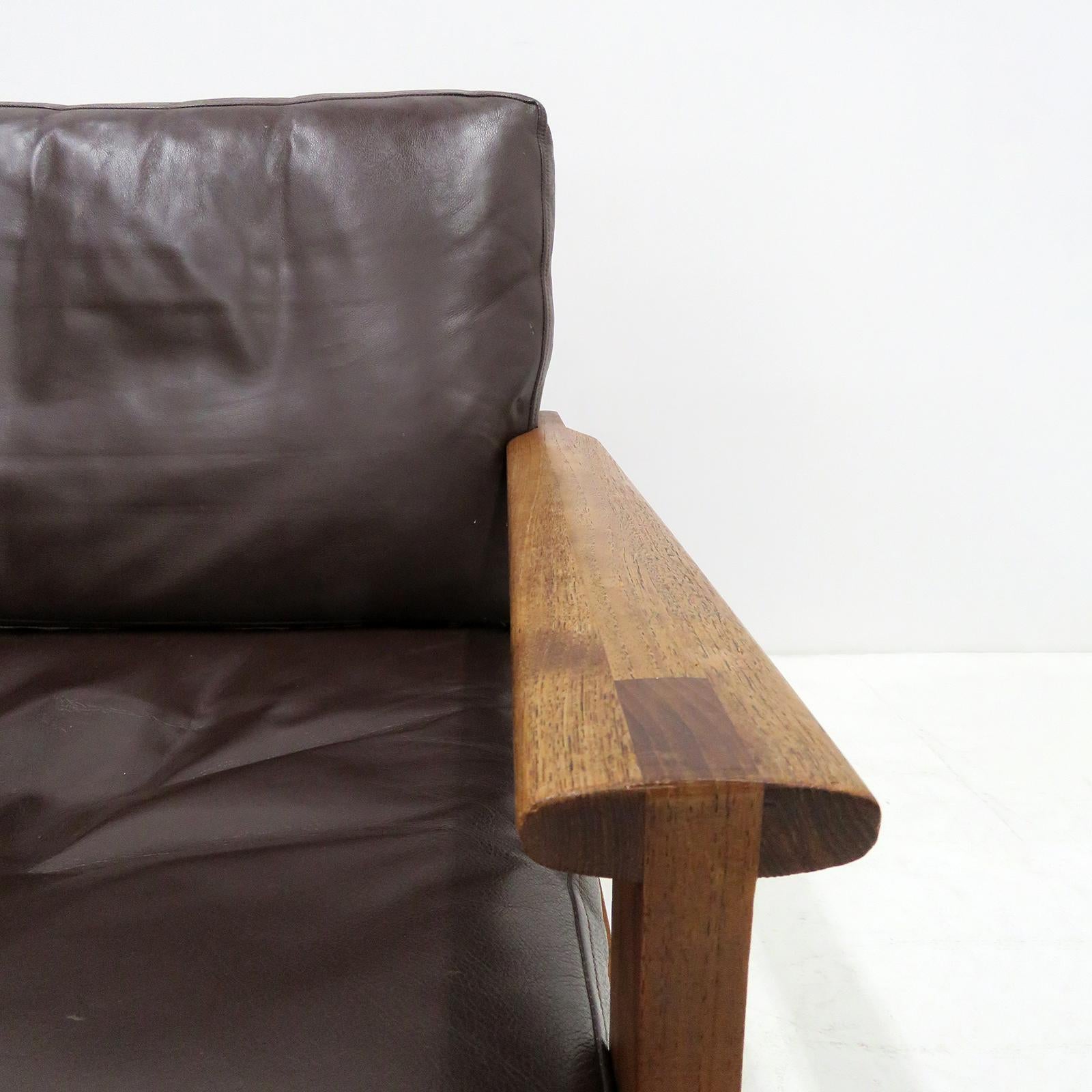 Cuir Fauteuils de la série Capella d'Illum Wikkelsøe, 1950 en vente