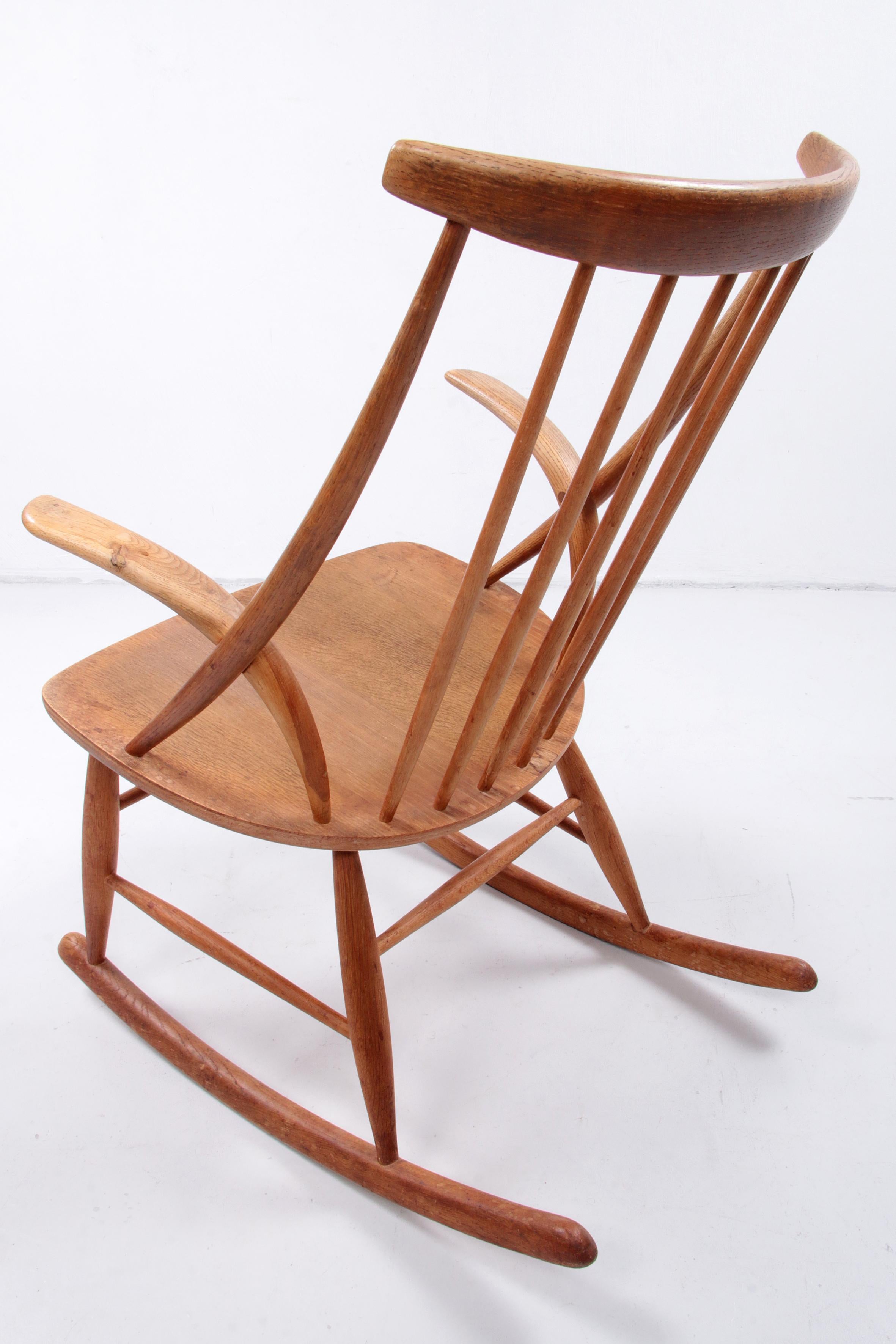 Illum Wikkelso and Niels Eilersen Rocking Chair 1958 For Sale at 1stDibs