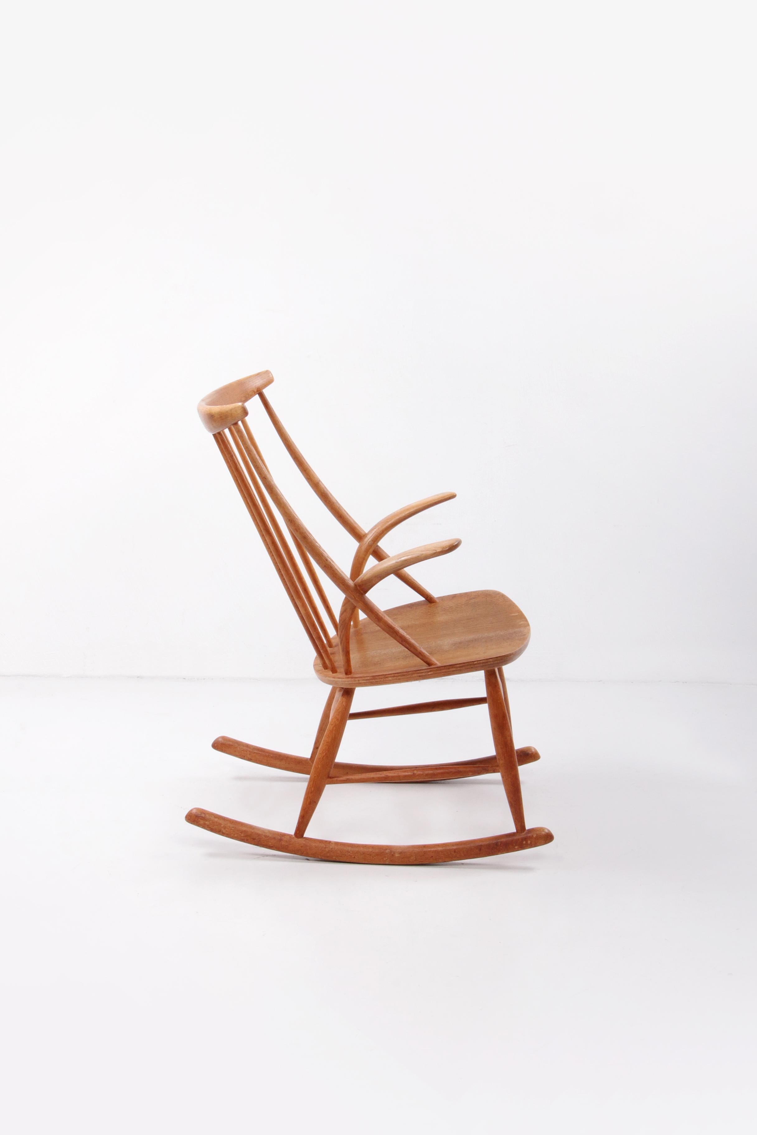 Mid-20th Century Illum Wikkelso and Niels Eilersen Rocking Chair 1958