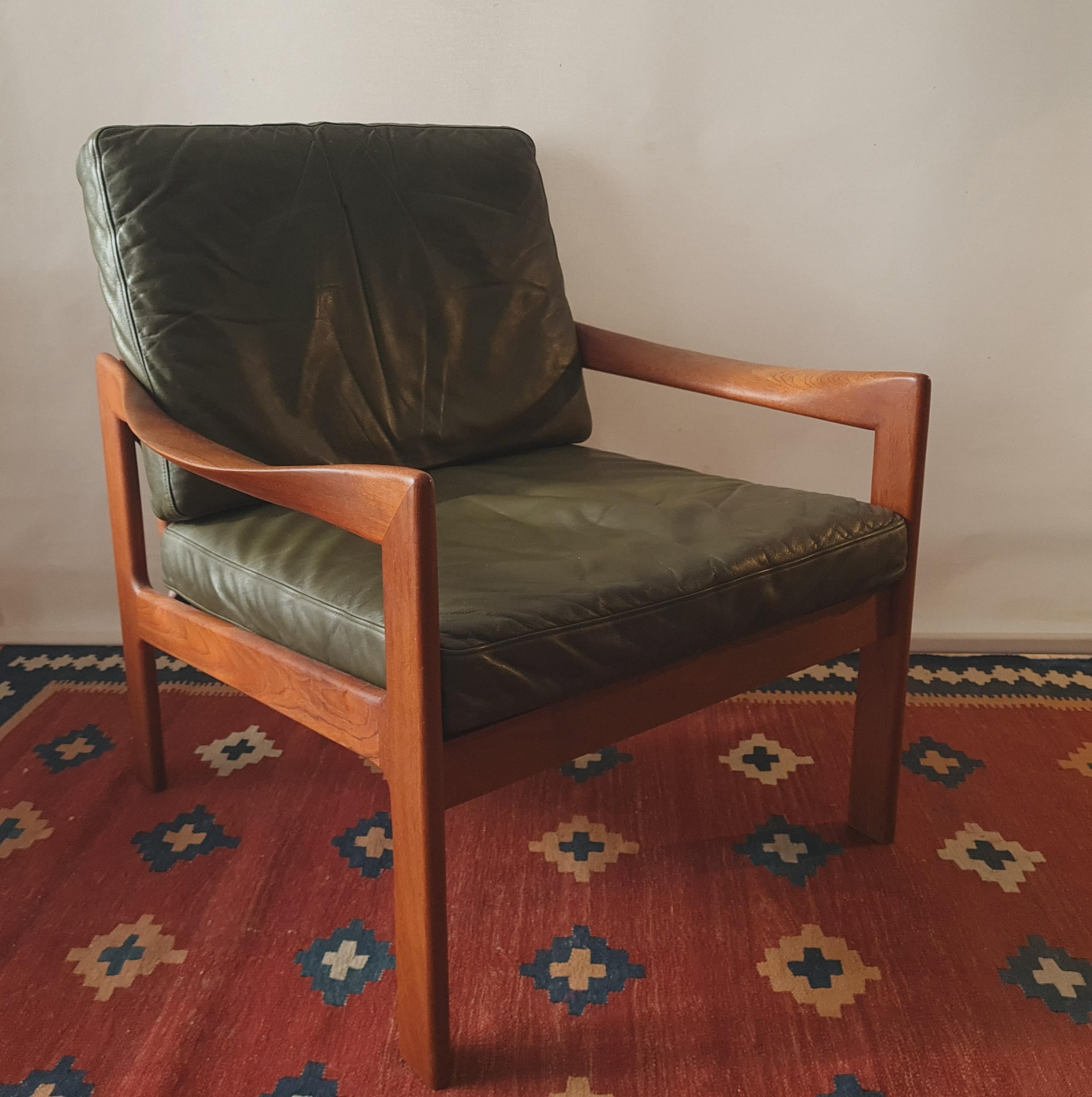 Organic Modern Illum Wikkelso armchair 1962 in Teak for Niels Eilersen For Sale