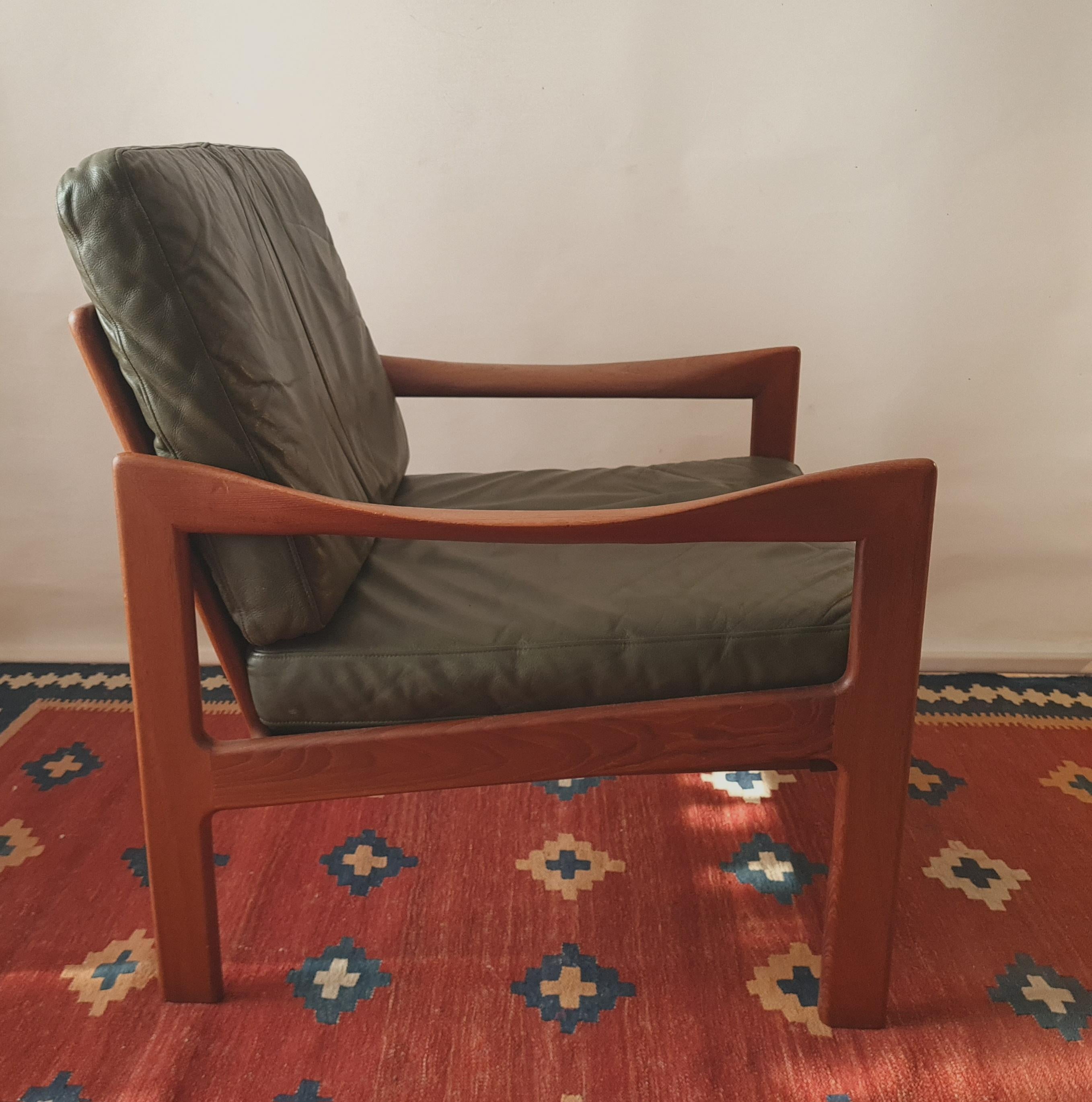 Danish Illum Wikkelso armchair 1962 in Teak for Niels Eilersen For Sale