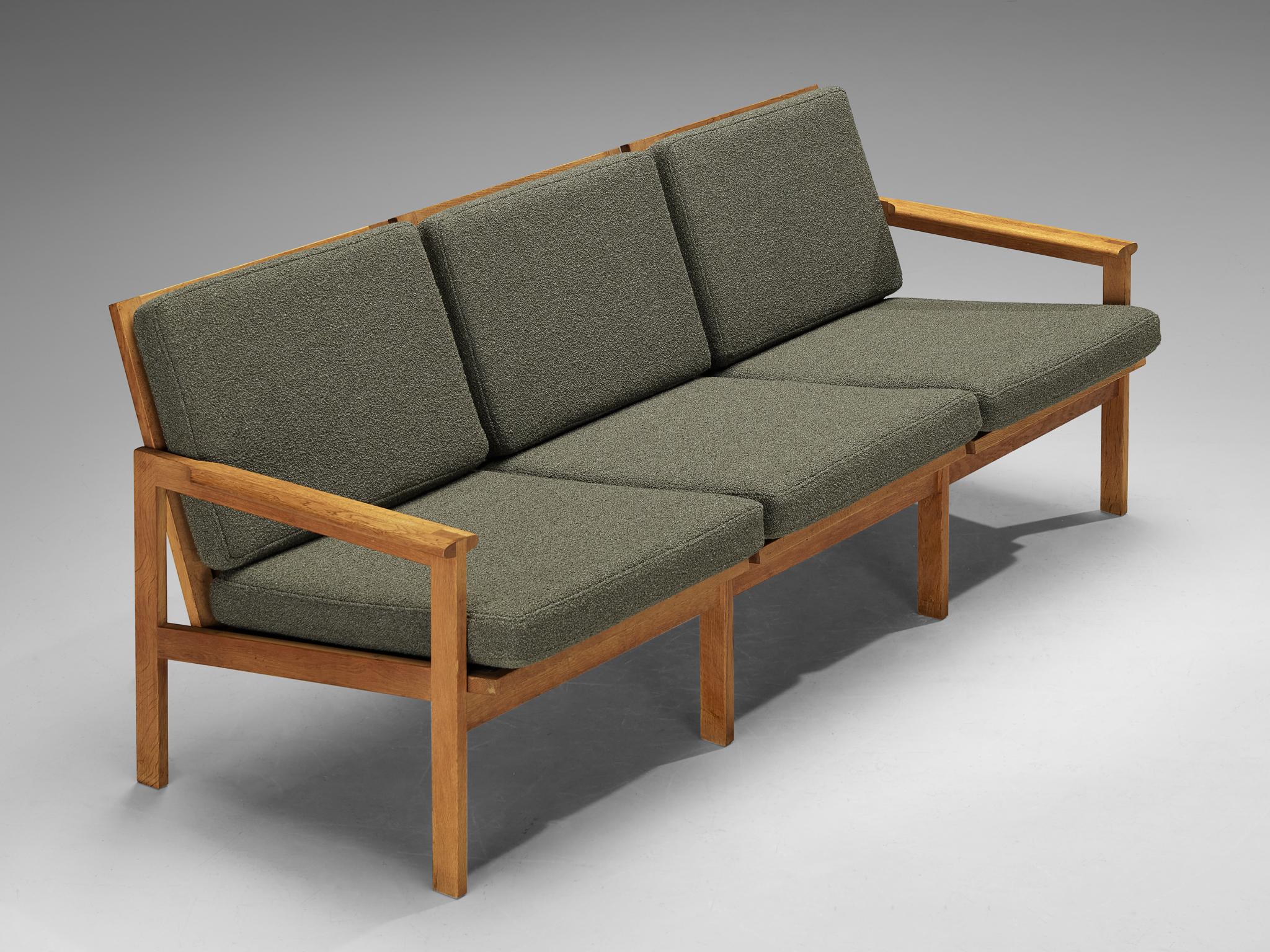 Illum Wikkelso 'Capella' Three Seat Sofa in Oak and Forest Green Cushions 2