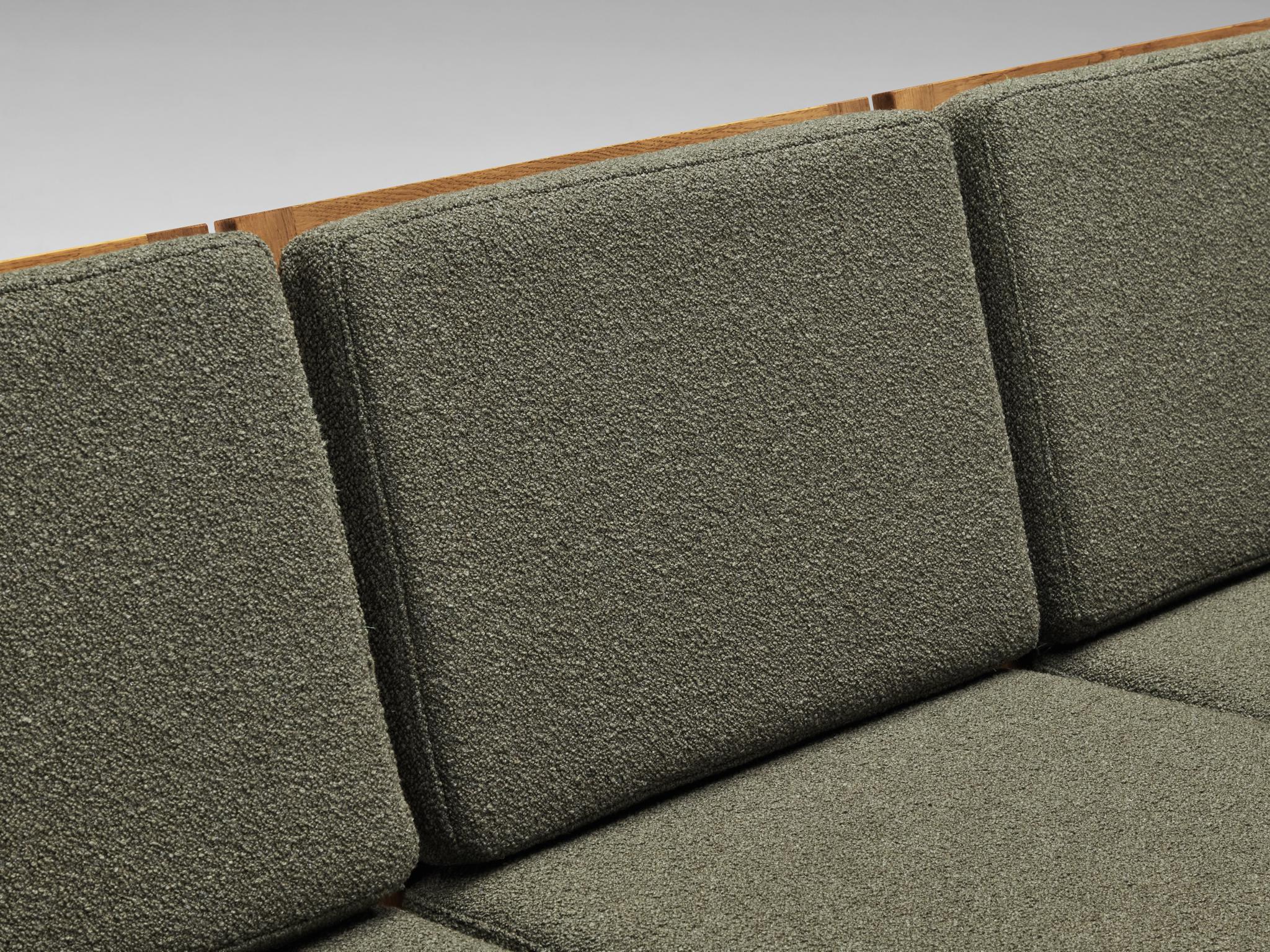 Illum Wikkelso 'Capella' Three Seat Sofa in Oak and Forest Green Cushions 1