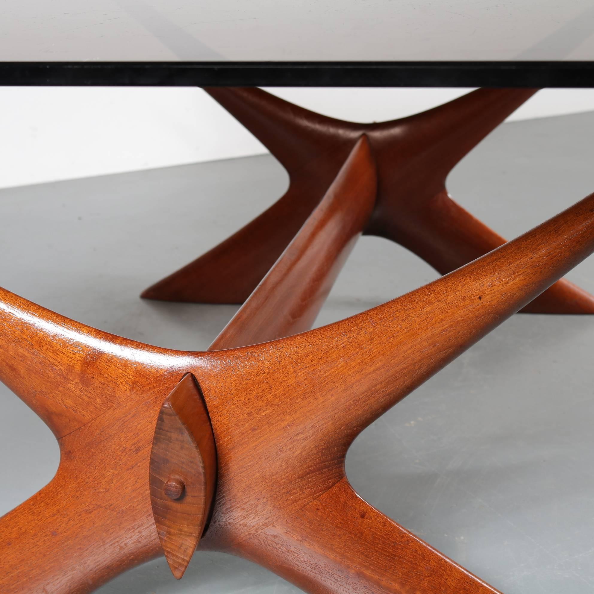 Illum Wikkelso Coffee Table for C.F. Christiansen, Denmark, 1950s In Good Condition In Amsterdam, NL