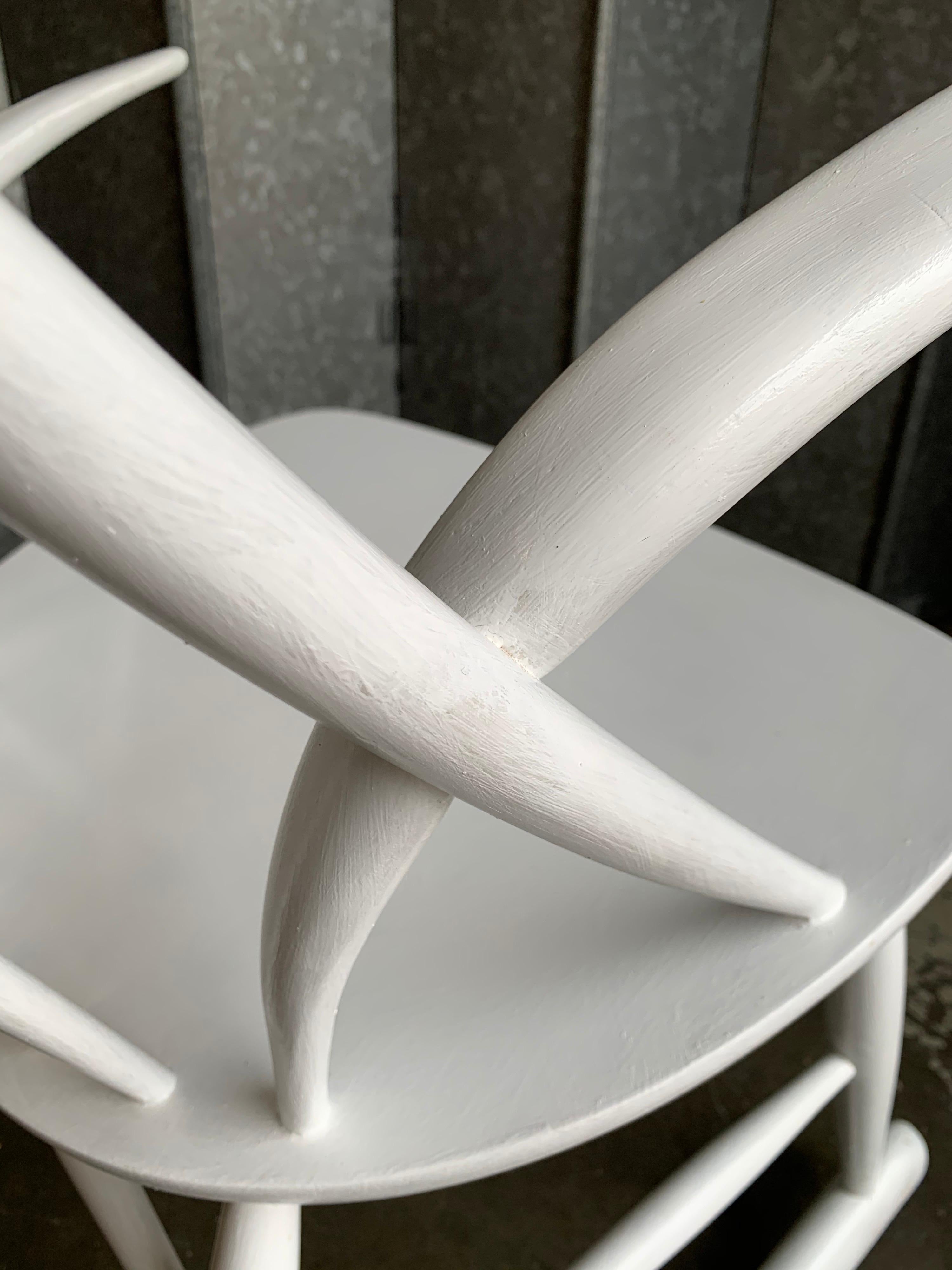 Illum Wikkelso Danish Gyngestol Rocking Chair in White In Good Condition For Sale In London, GB