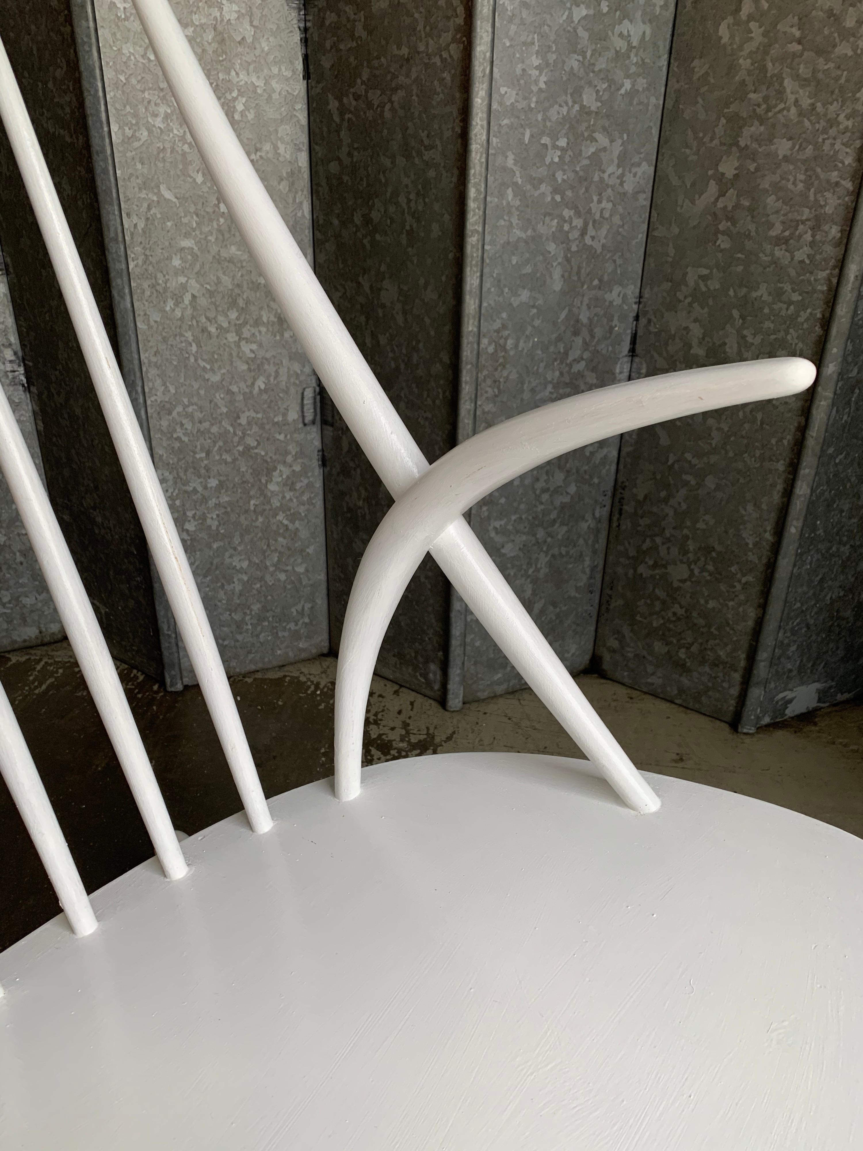 Illum Wikkelso Danish Gyngestol Rocking Chair in White For Sale 2