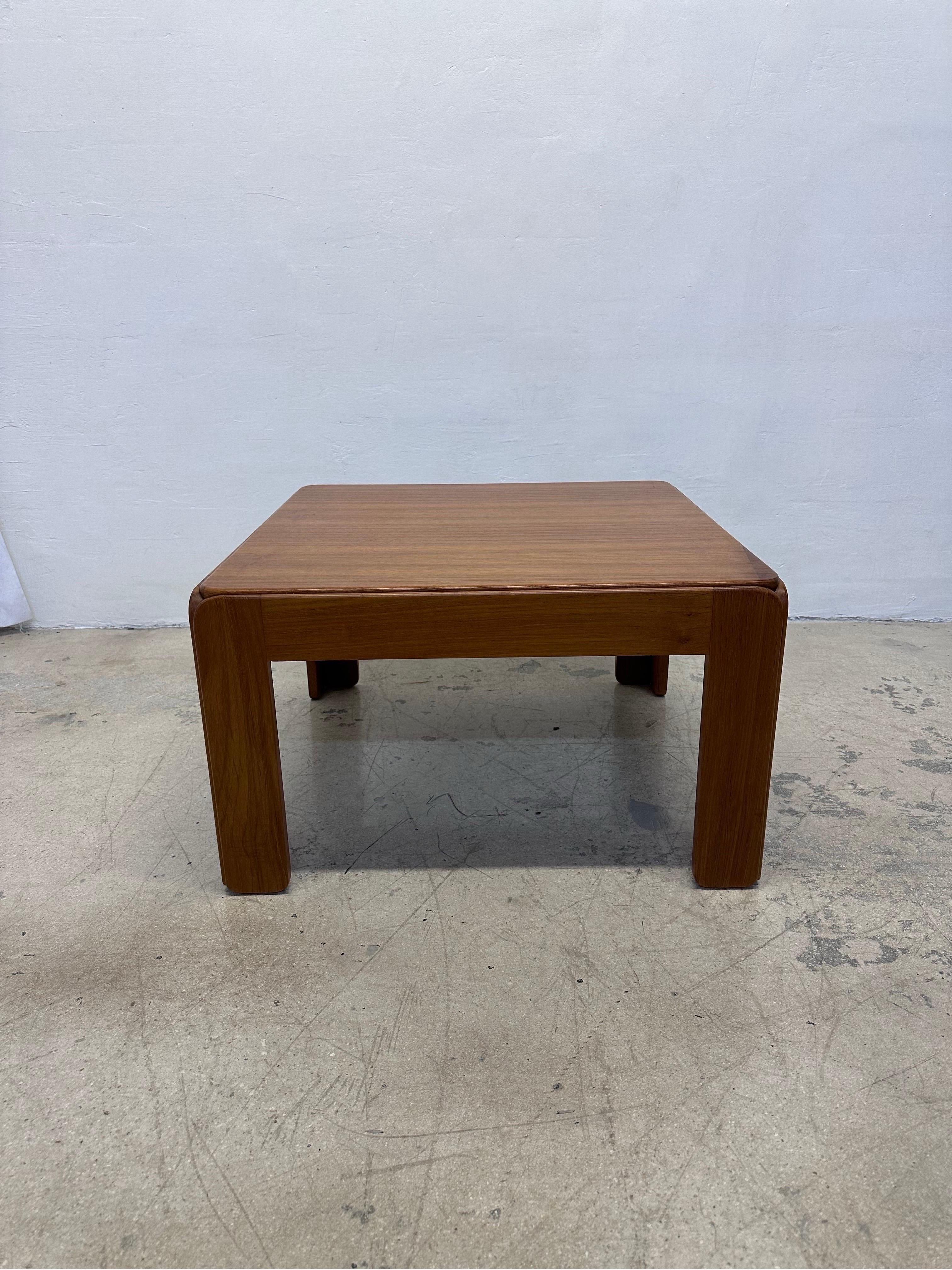 Mid-Century Danish Modern wood coffee table with semi-matte finish by Illum Wikkelso for Niels Eilersen circa 1960s.