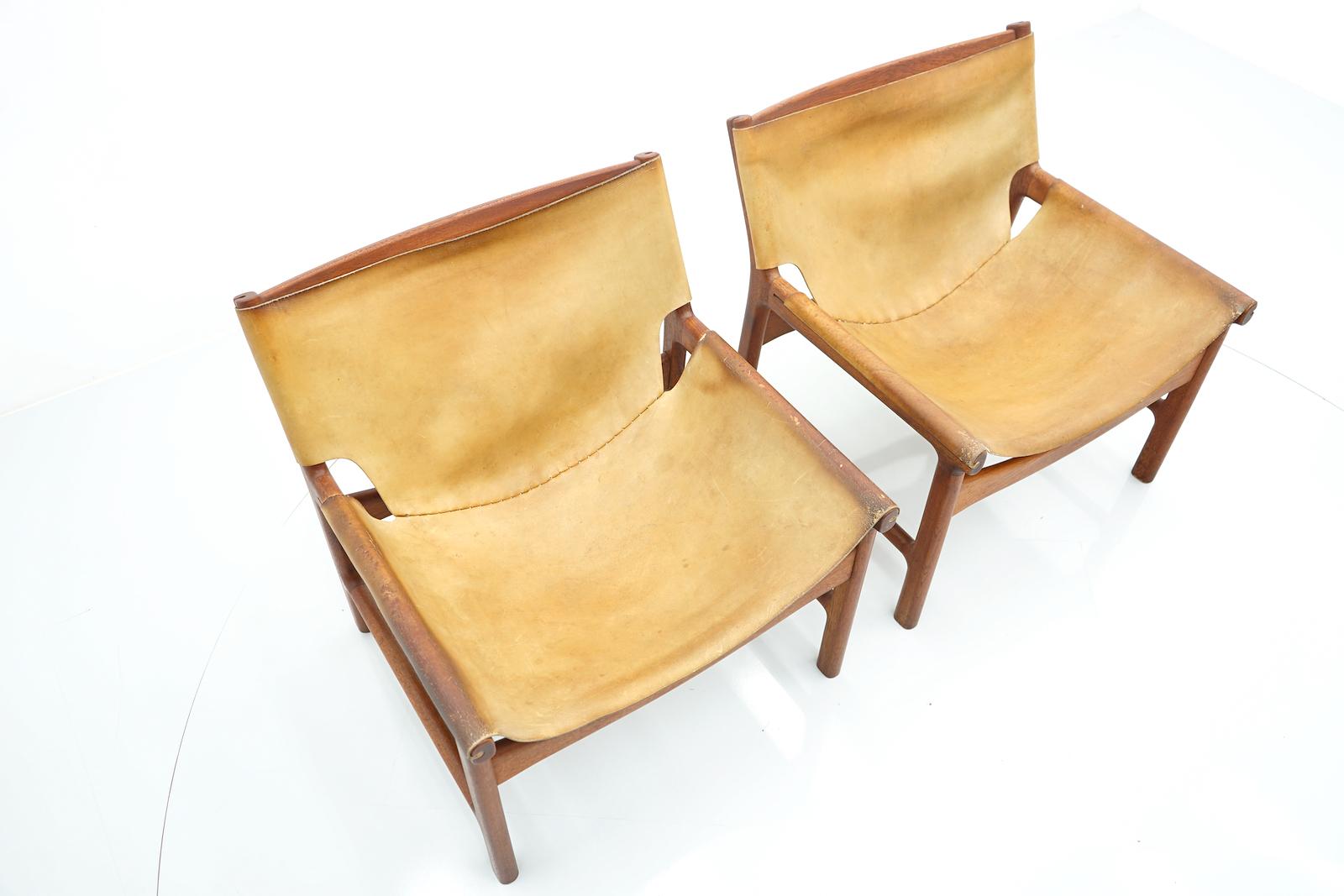 Illum Wikkelsoe Easy Chair No. 103 in Teak & Leather by Mikael Laursen Denmark  For Sale 4