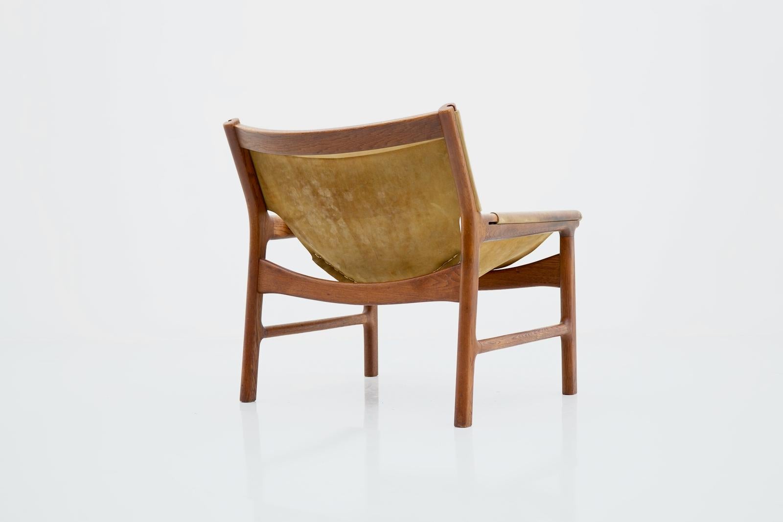 Illum Wikkelsoe Easy Chair No. 103 in Teak & Leather by Mikael Laursen Denmark  In Good Condition For Sale In Frankfurt / Dreieich, DE