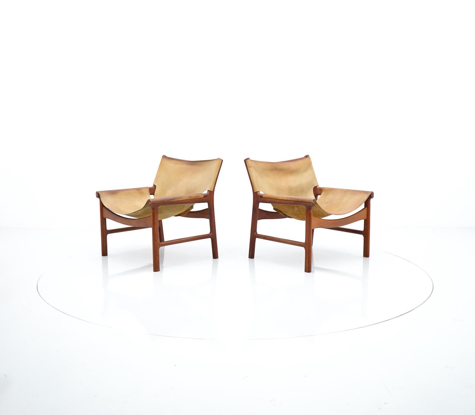 Illum Wikkelsoe Easy Chair Nr. 103 aus Teakholz und Leder von Mikael Laursen Dänemark  im Angebot 1