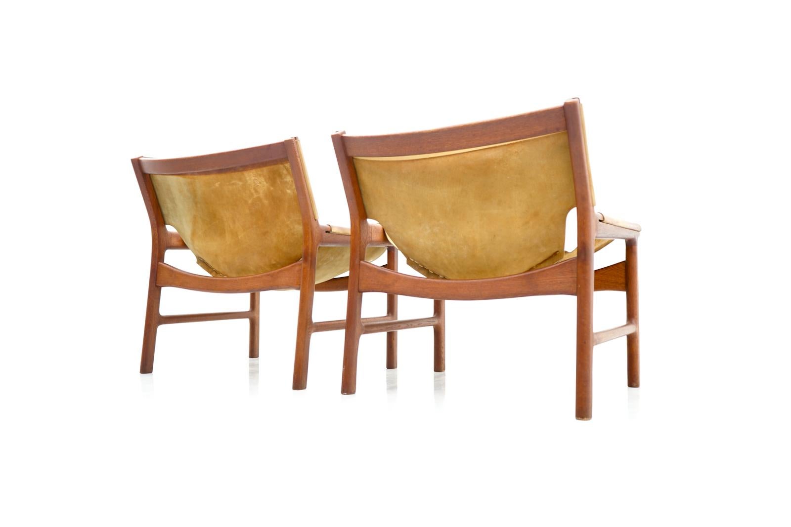 Illum Wikkelsoe Easy Chair No. 103 in Teak & Leather by Mikael Laursen Denmark  For Sale 3