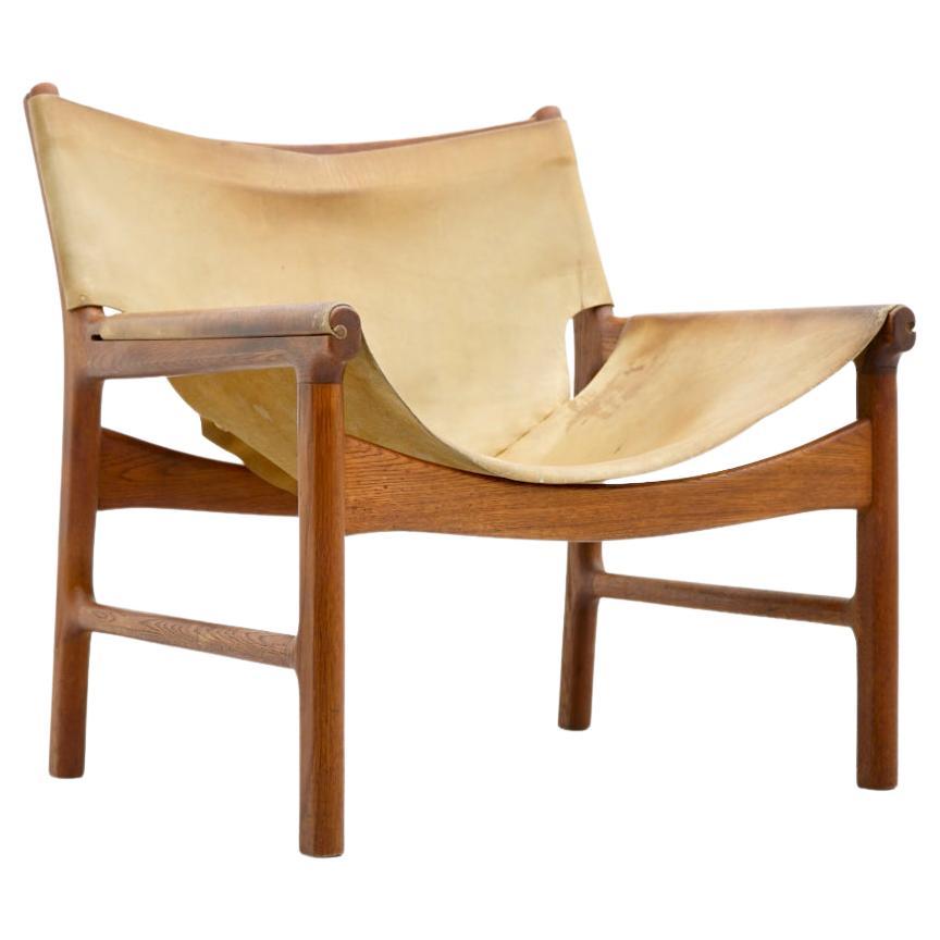 Illum Wikkelsoe Easy Chair No. 103 in Teak & Leather by Mikael Laursen Denmark  For Sale
