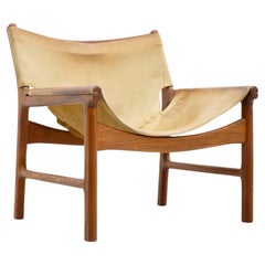 Illum Wikkelsoe Easy Chair No. 103 in Teak & Leather by Mikael Laursen Denmark 