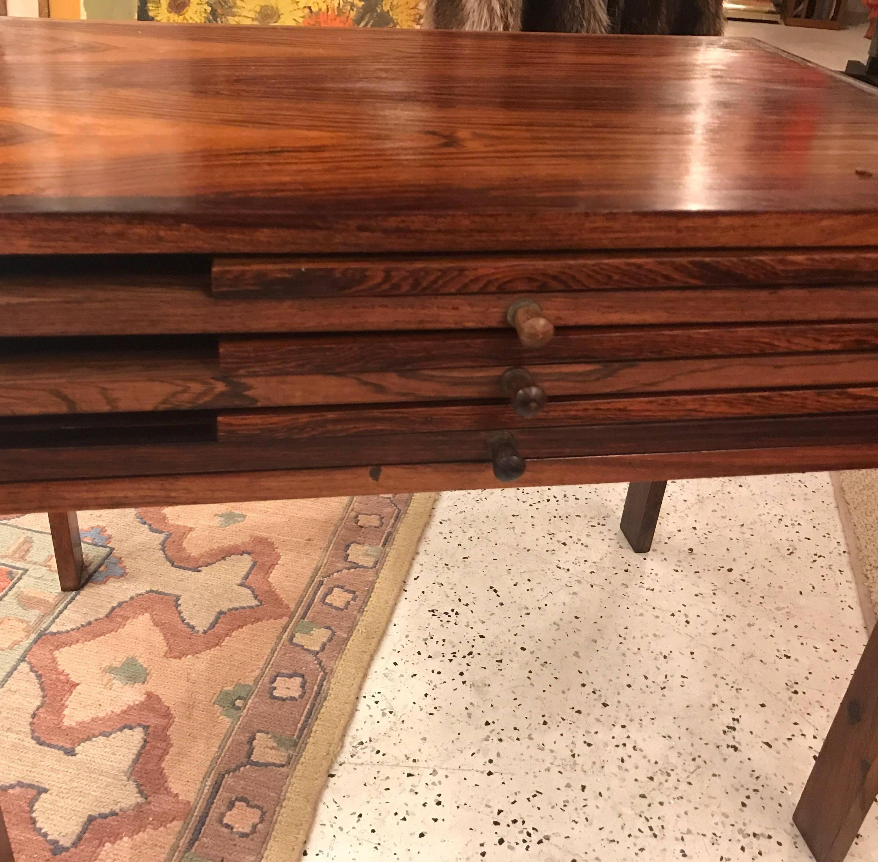 Illum Wikkelso Folding Table Set in Rosewood for Silkeborg In Excellent Condition In Lambertville, NJ