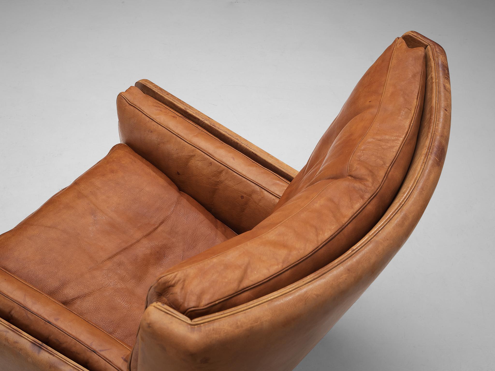 Illum Wikkelso for Holger Christiansen ‘V11’ Lounge Chair in Cognac Leather 3