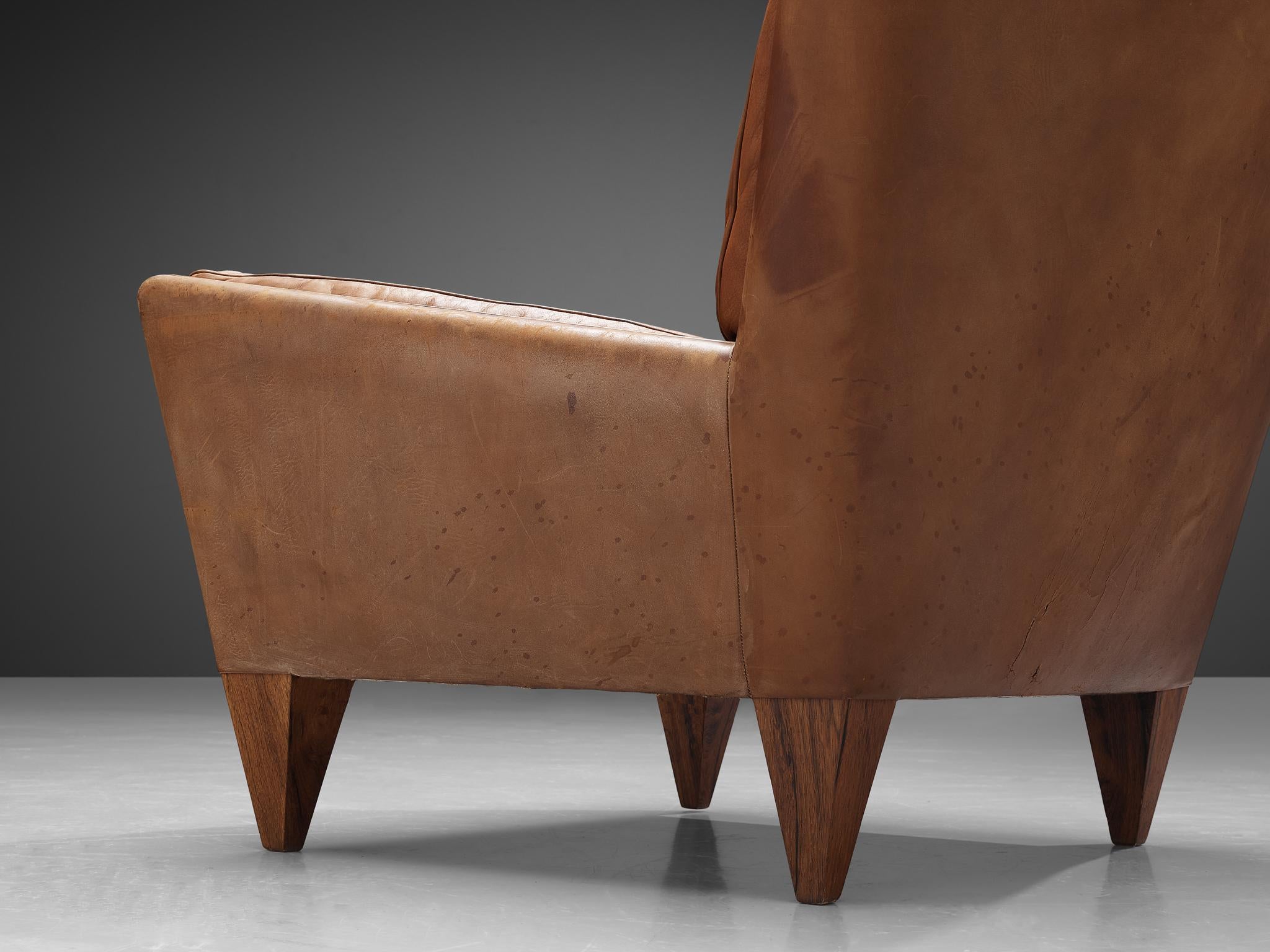 Illum Wikkelso for Holger Christiansen ‘V11’ Lounge Chair in Cognac Leather 4