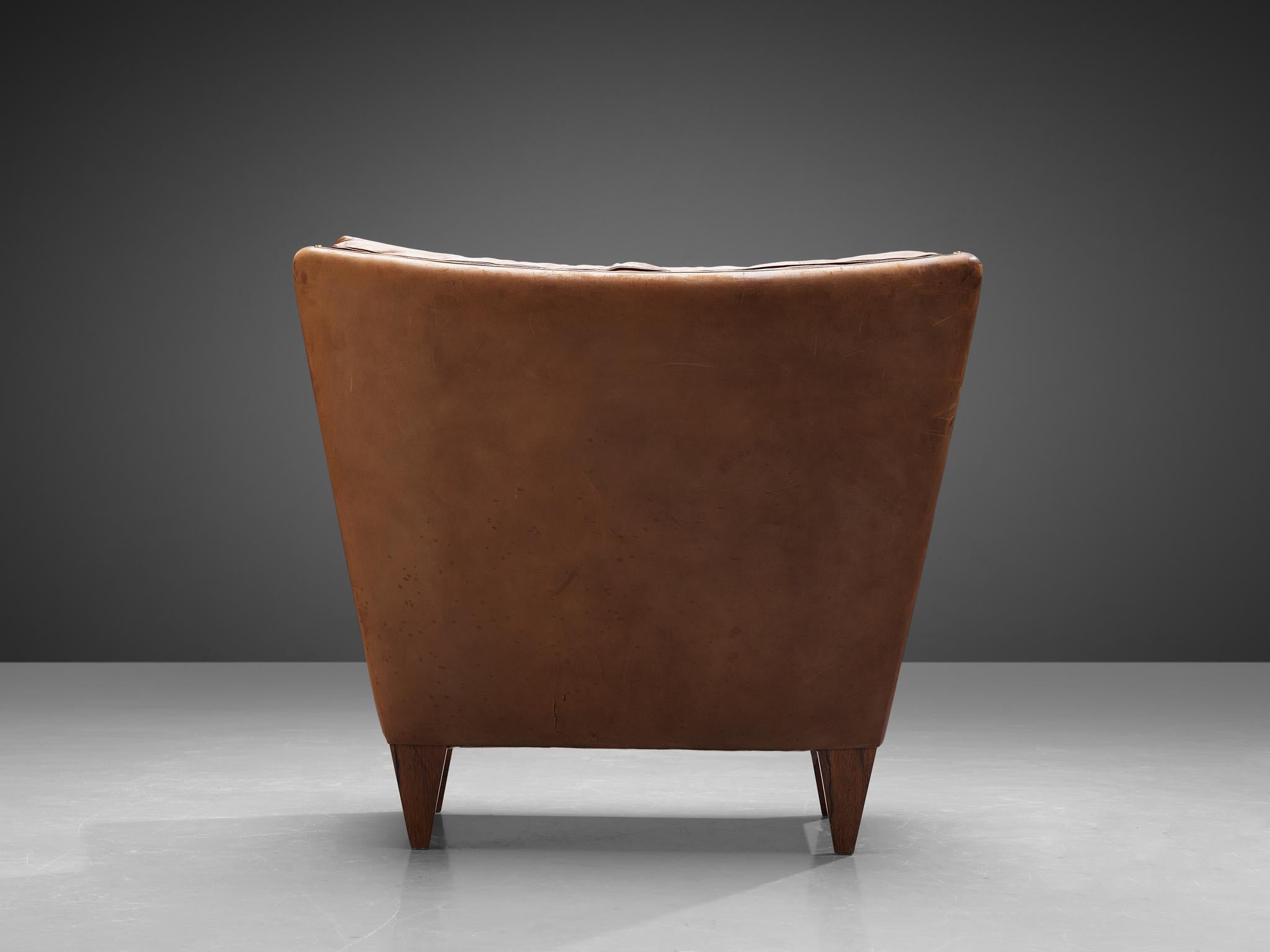 Illum Wikkelso for Holger Christiansen ‘V11’ Lounge Chair in Cognac Leather 5