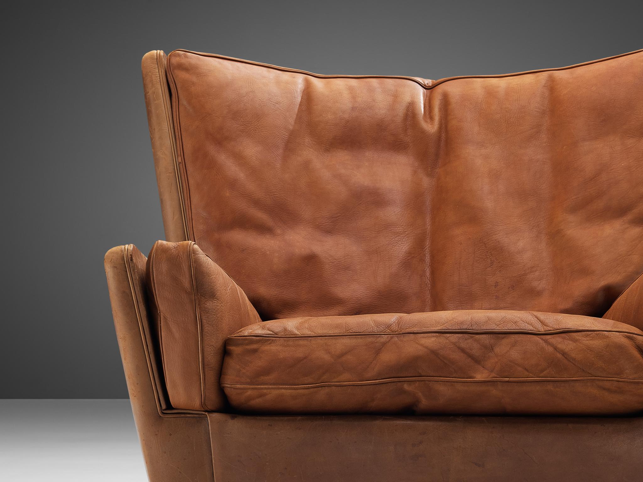 Danish Illum Wikkelso for Holger Christiansen ‘V11’ Lounge Chair in Cognac Leather