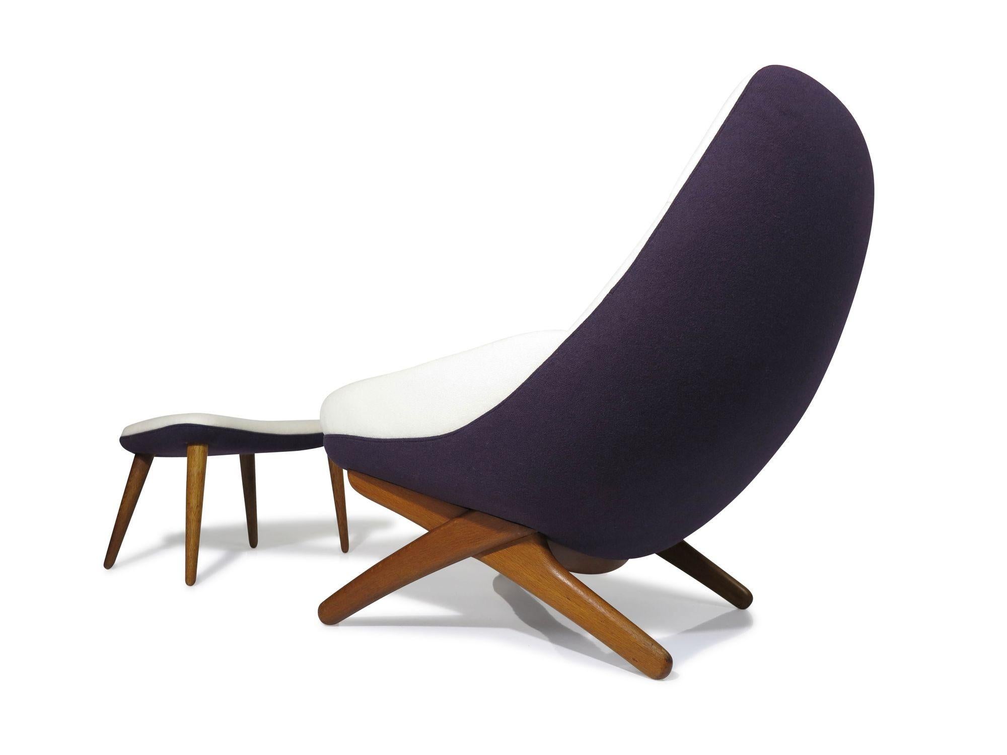 Illum Wikkelso for Mikael Laursen Danish Lounge Chair and Ottoman For Sale 3