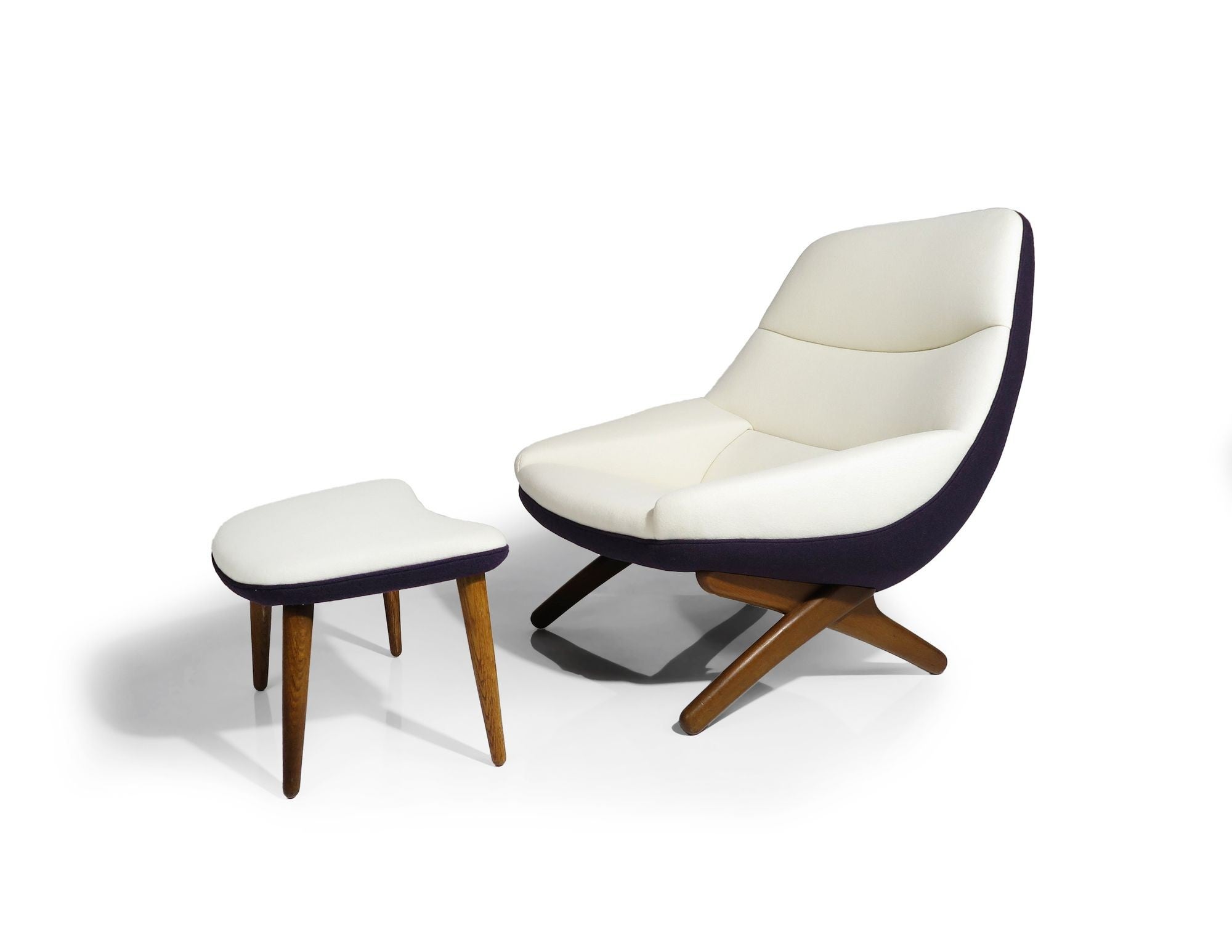 Illum Wikkelso for Mikael Laursen Danish Lounge Chair and Ottoman
