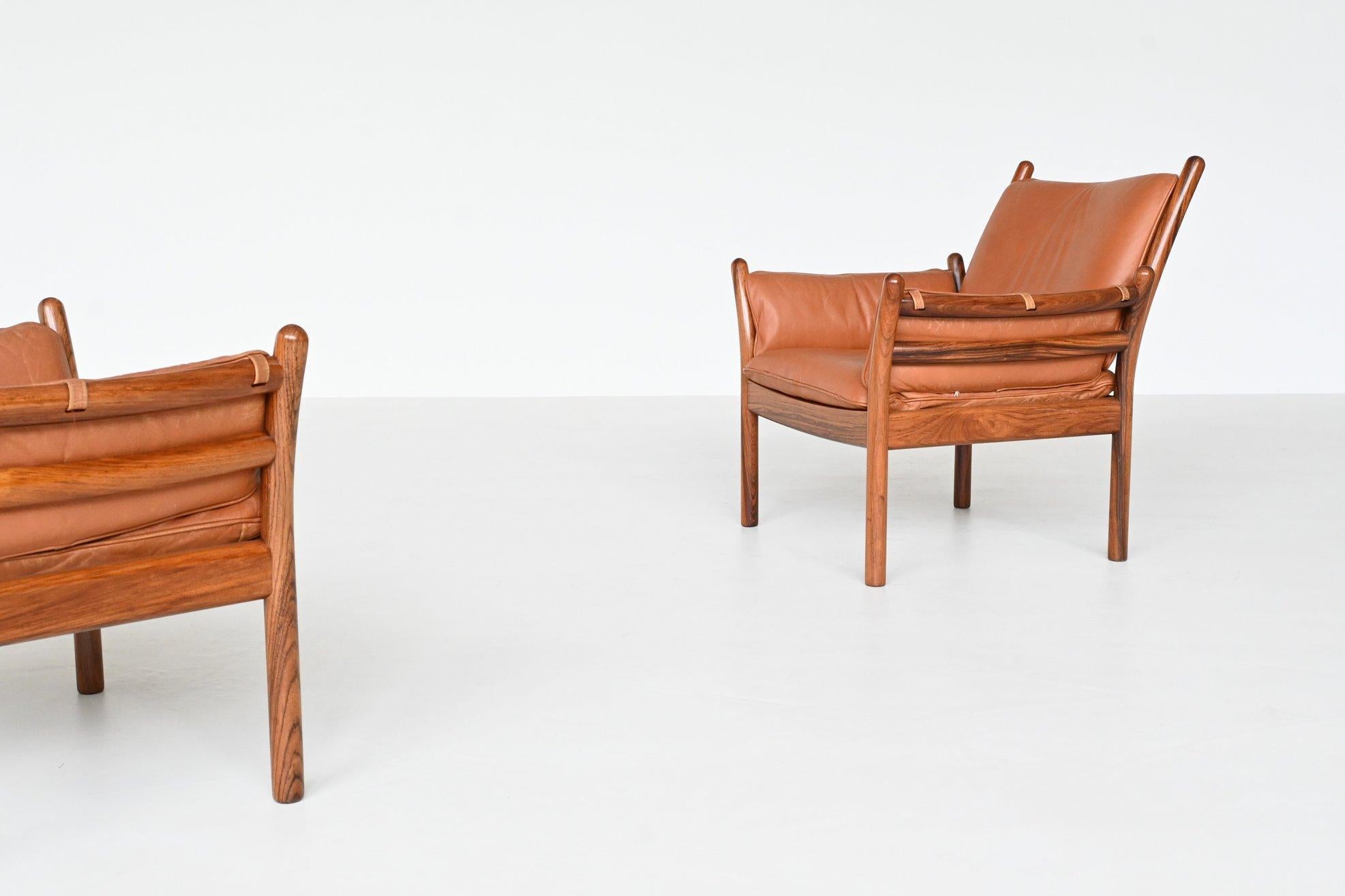 Illum Wikkelso Genius lounge chairs CFC Silkeborg Denmark, 1960 For Sale 3