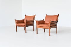 Illum Wikkelso Genius lounge chairs CFC Silkeborg Denmark, 1960