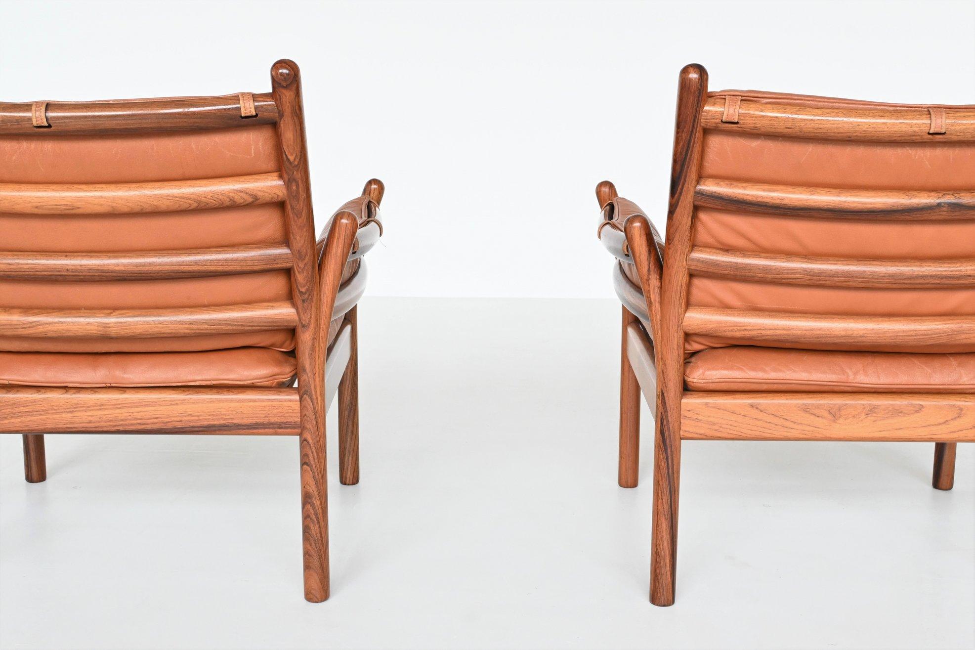 Danish Illum Wikkelso Genius lounge chairs CFC Silkeborg Denmark, 1960 For Sale